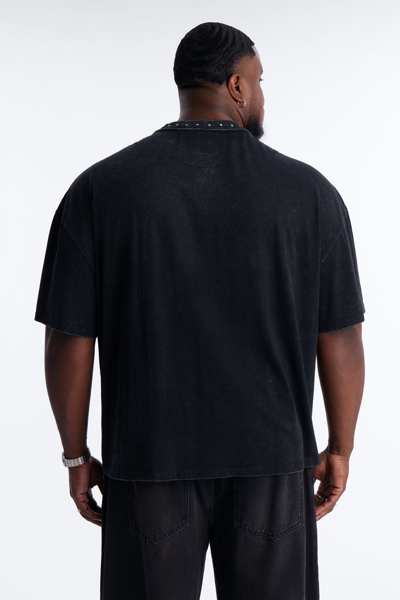 Von Dutch Boxy Rodeo Stud Short Sleeve Tee - Black Fashion Nova