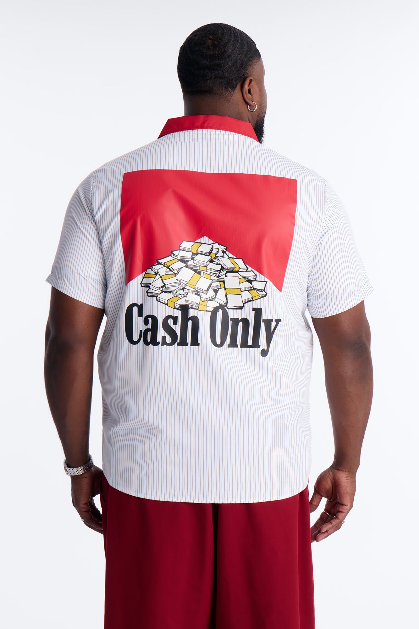 Cash Only Striped Button Up Shirt - White Fashion Nova