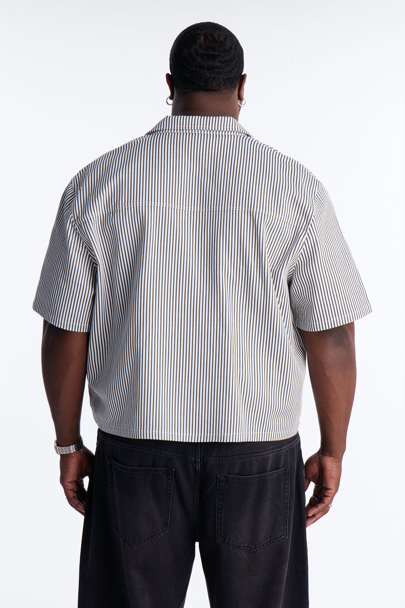 Cropped Pit Crew Mechanic Shirt - Black Fashion Nova