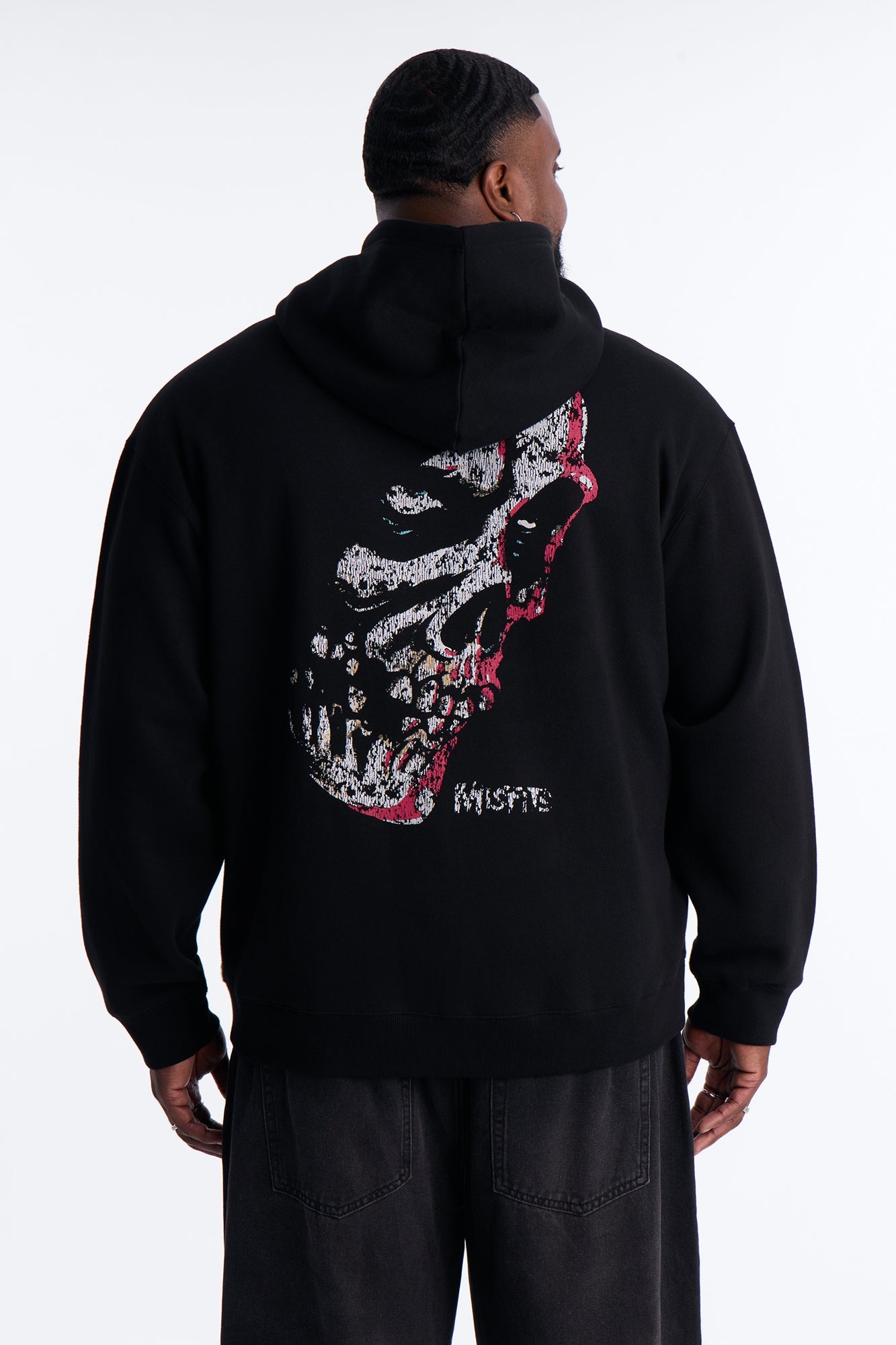 MIsfits Vintage Zip Hoodie - Black Wash Fashion Nova