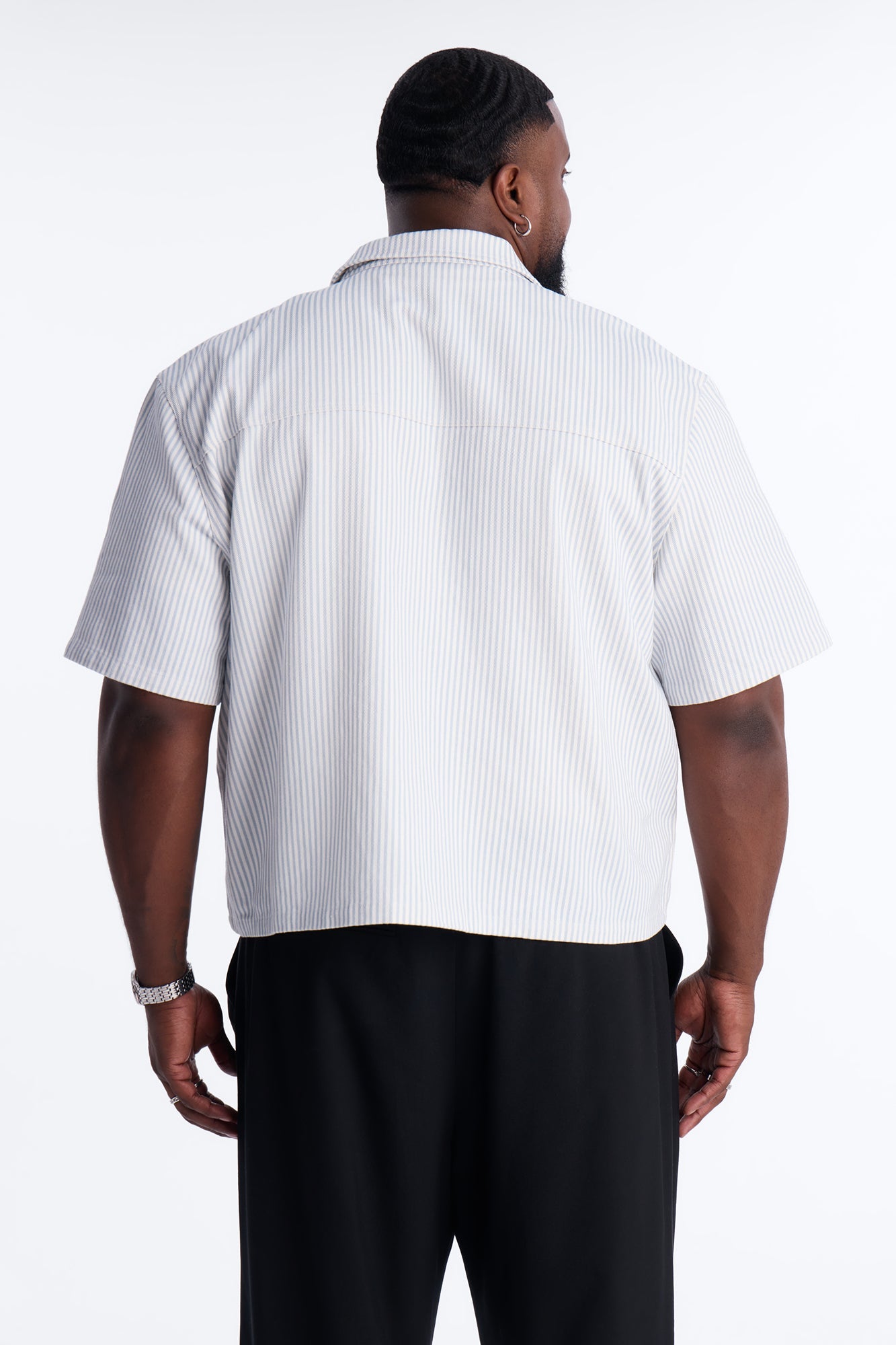 Cropped Tune Up Mechanic Shirt - Blue Fashion Nova
