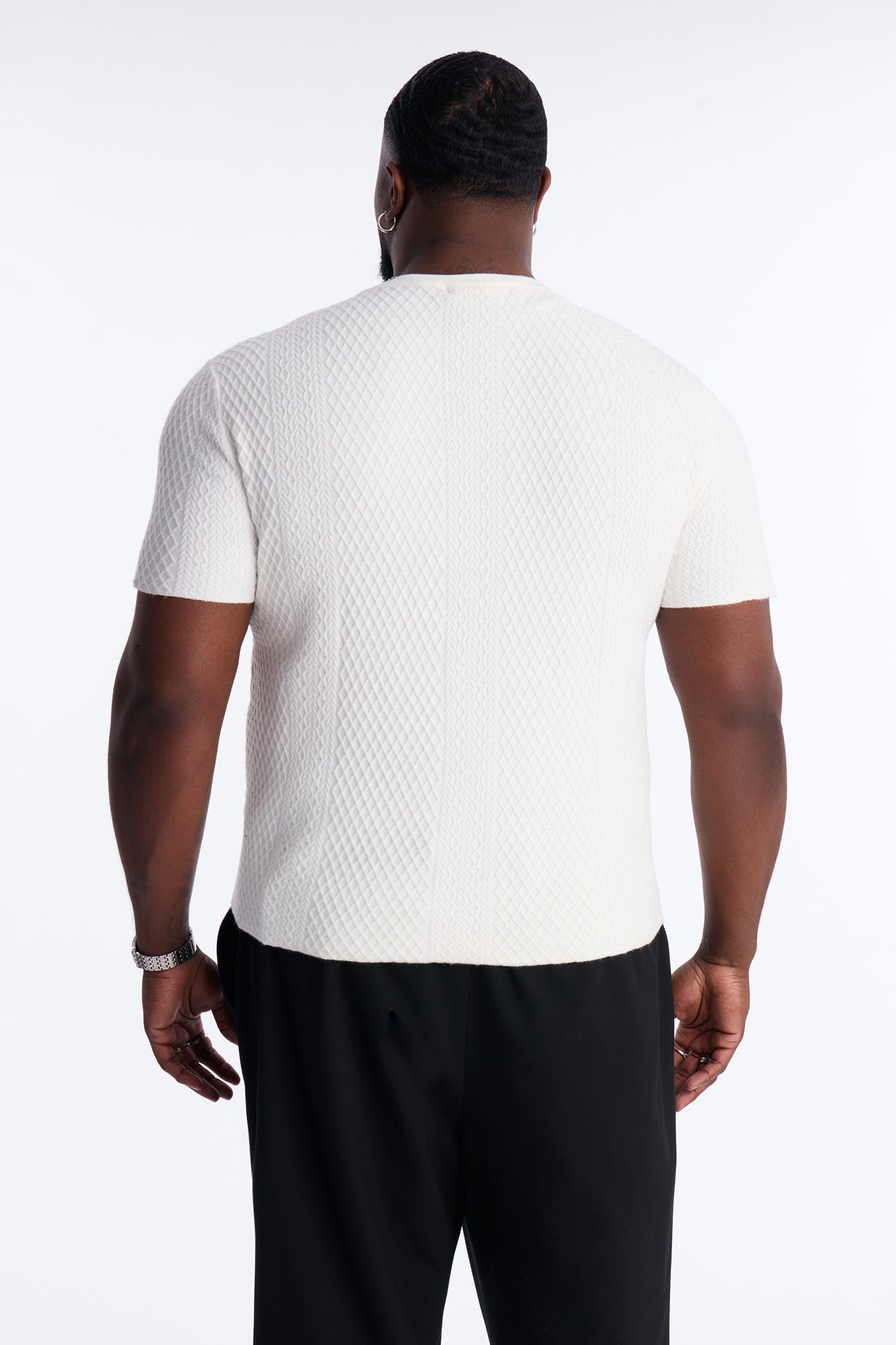 Relaxed Knitted Crewneck Tee - Cream Fashion Nova