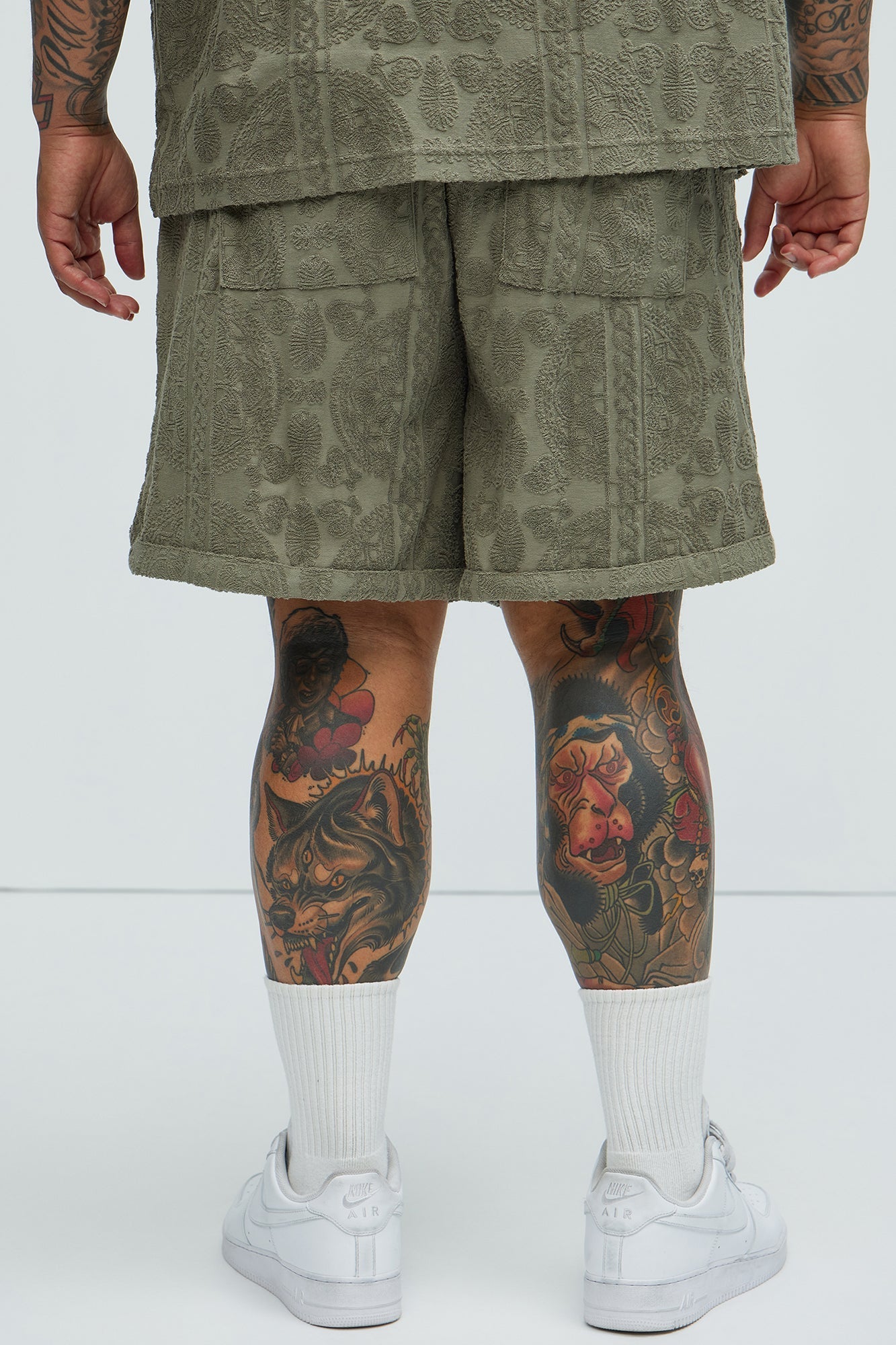 Link Textured Shorts - Olive Fashion Nova
