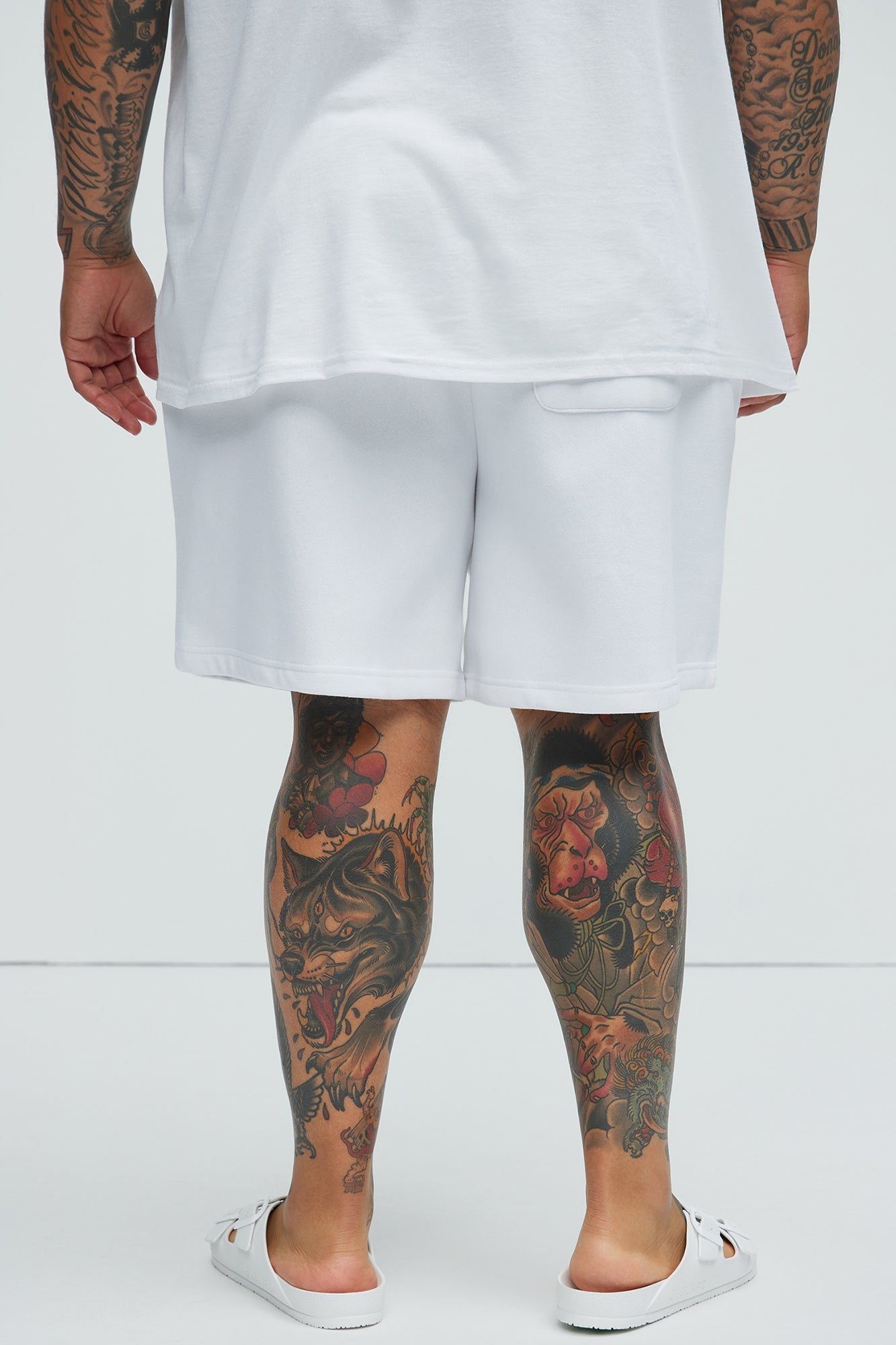 Tyson Sweatshort - White Fashion Nova