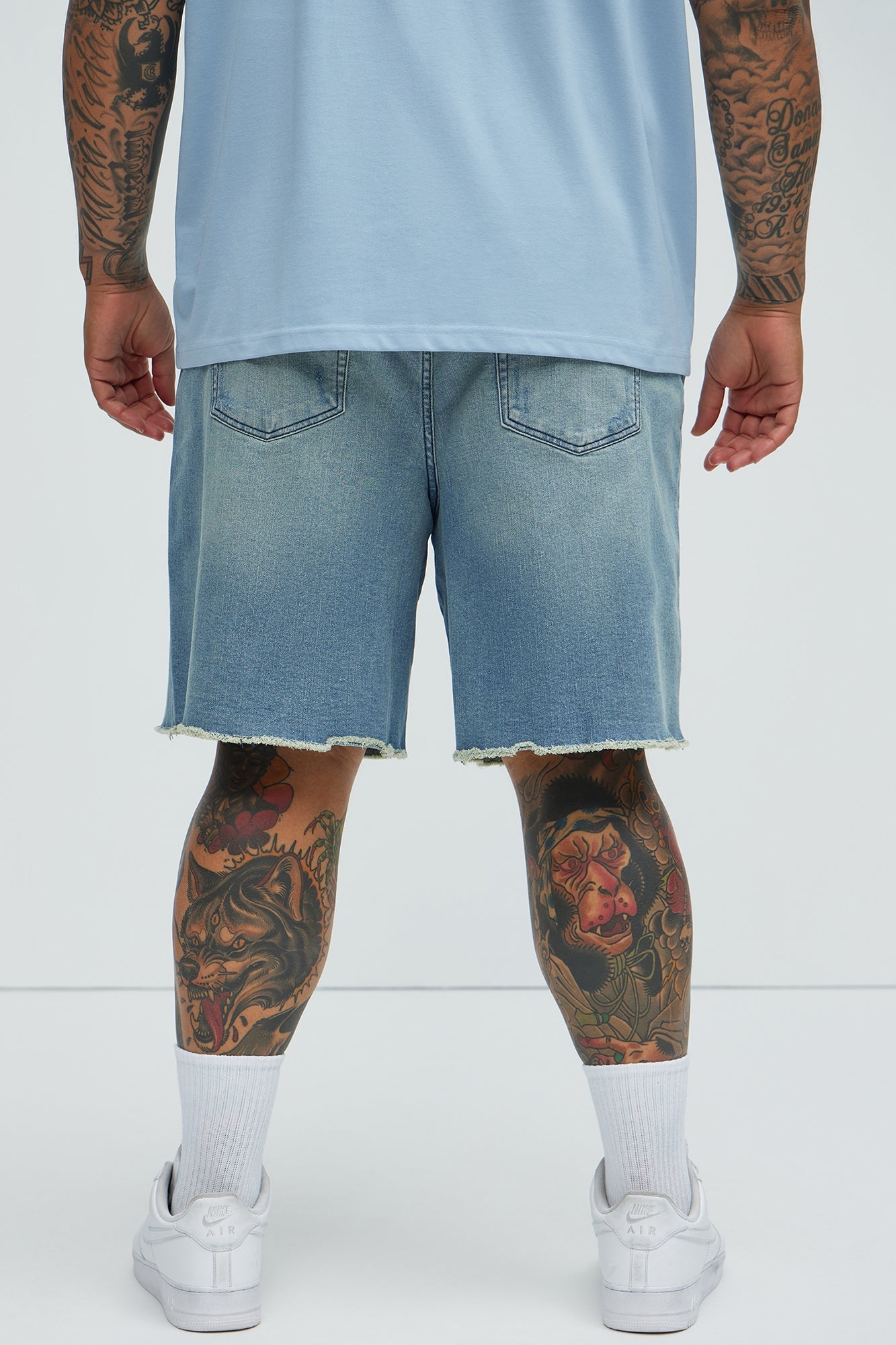 Lounge Relaxed Denim Shorts - Medium Blue Wash Fashion Nova