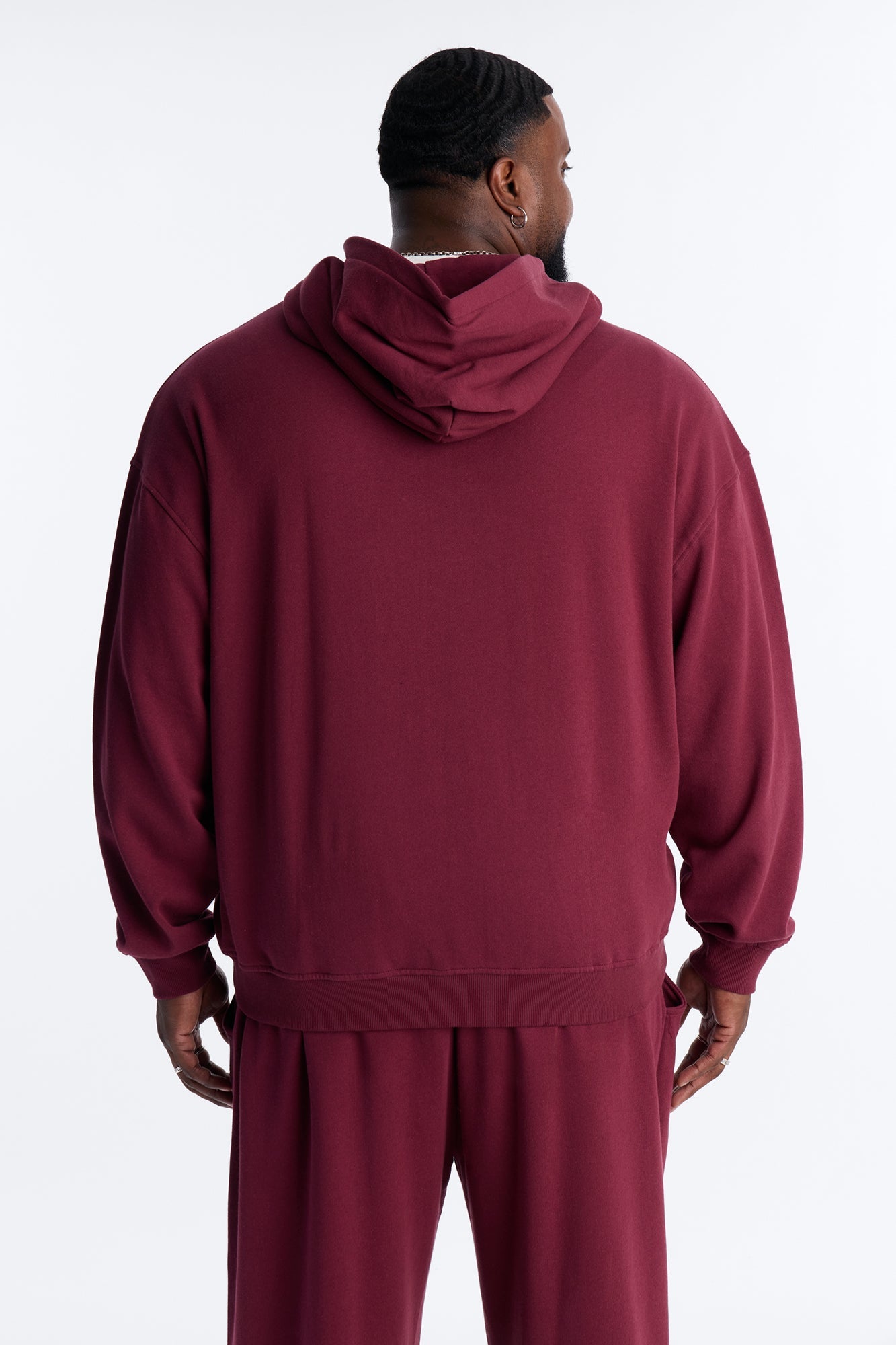Cross Patch Zip Hoodie - Burgundy Fashion Nova