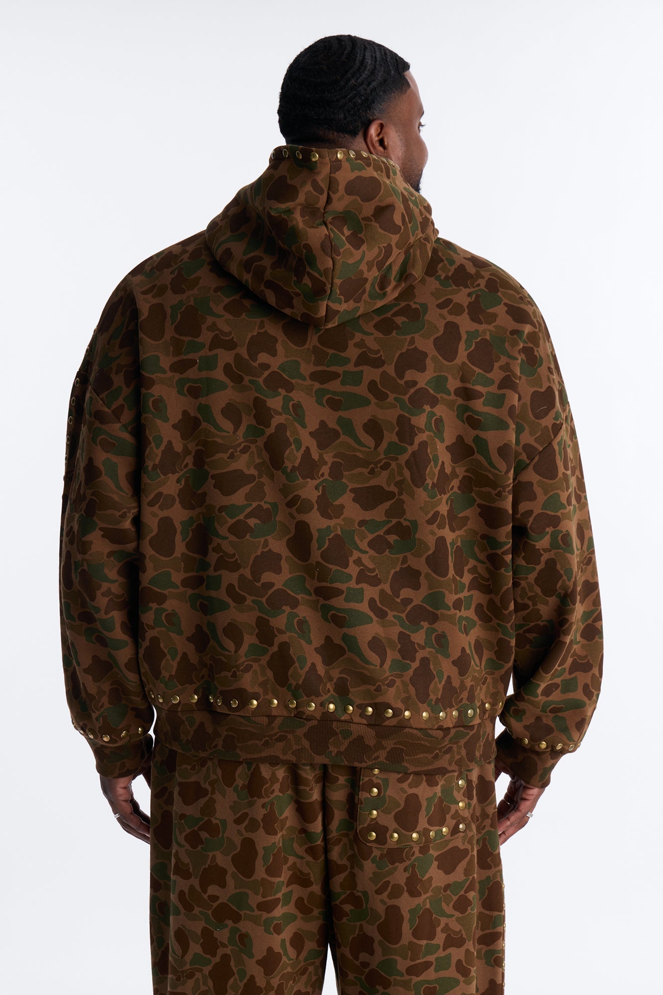 Oversized Frontline Studded Camo Hoodie - Camouflage Fashion Nova
