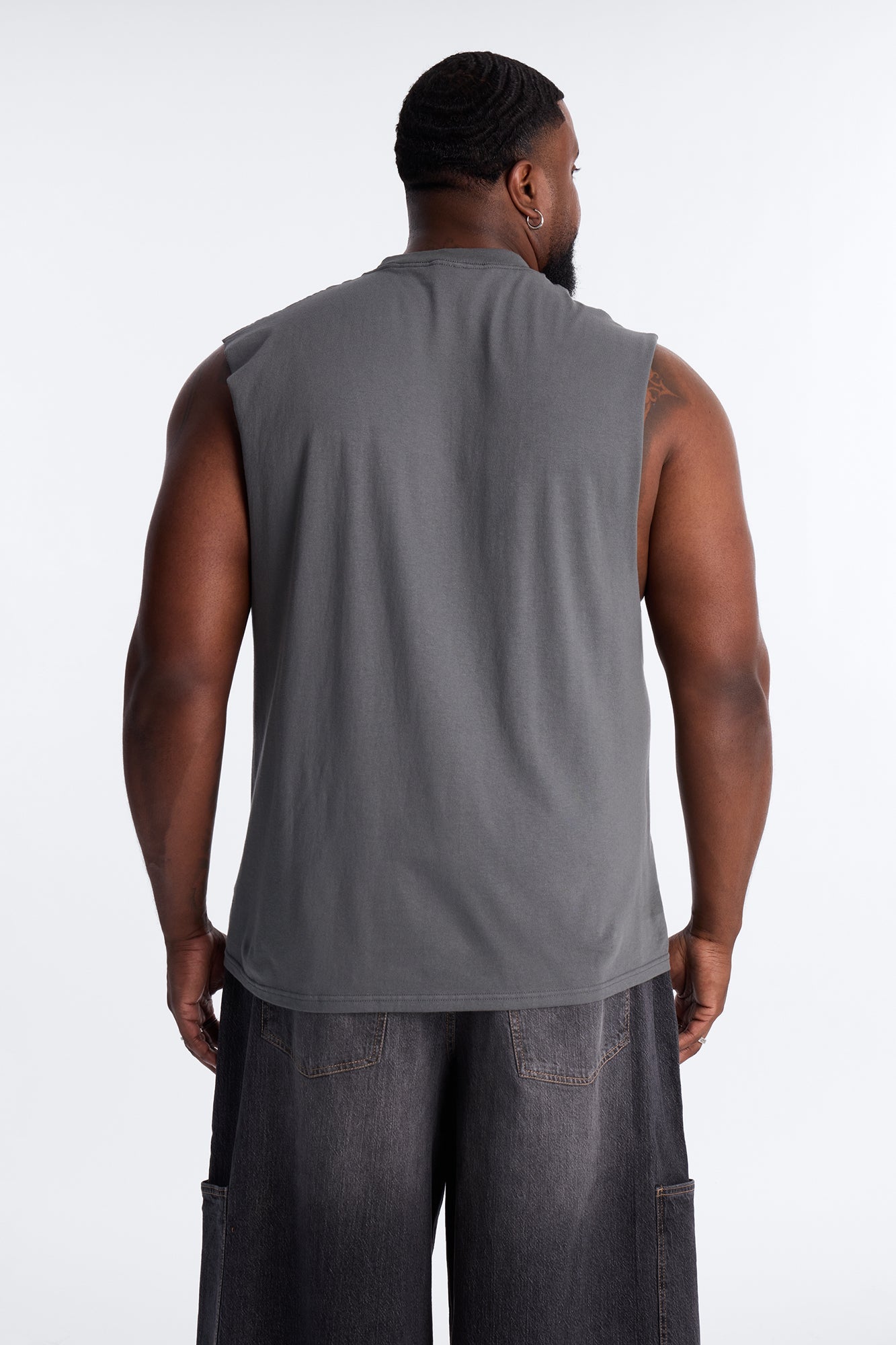 Hustler Never Not Winning Muscle Tee - Charcoal Fashion Nova