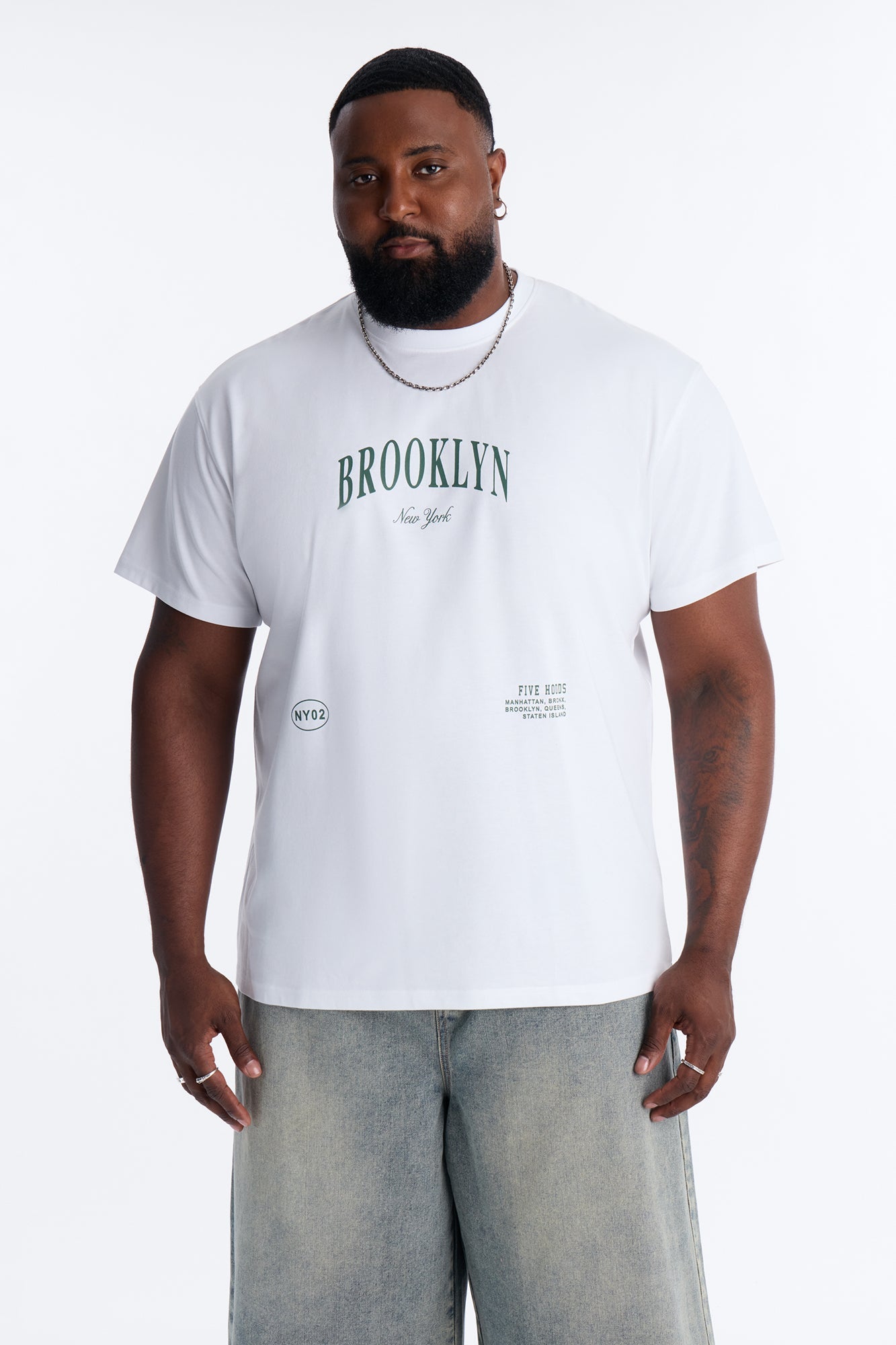 Brooklyn Bear Short Sleeve Tee - White Fashion Nova