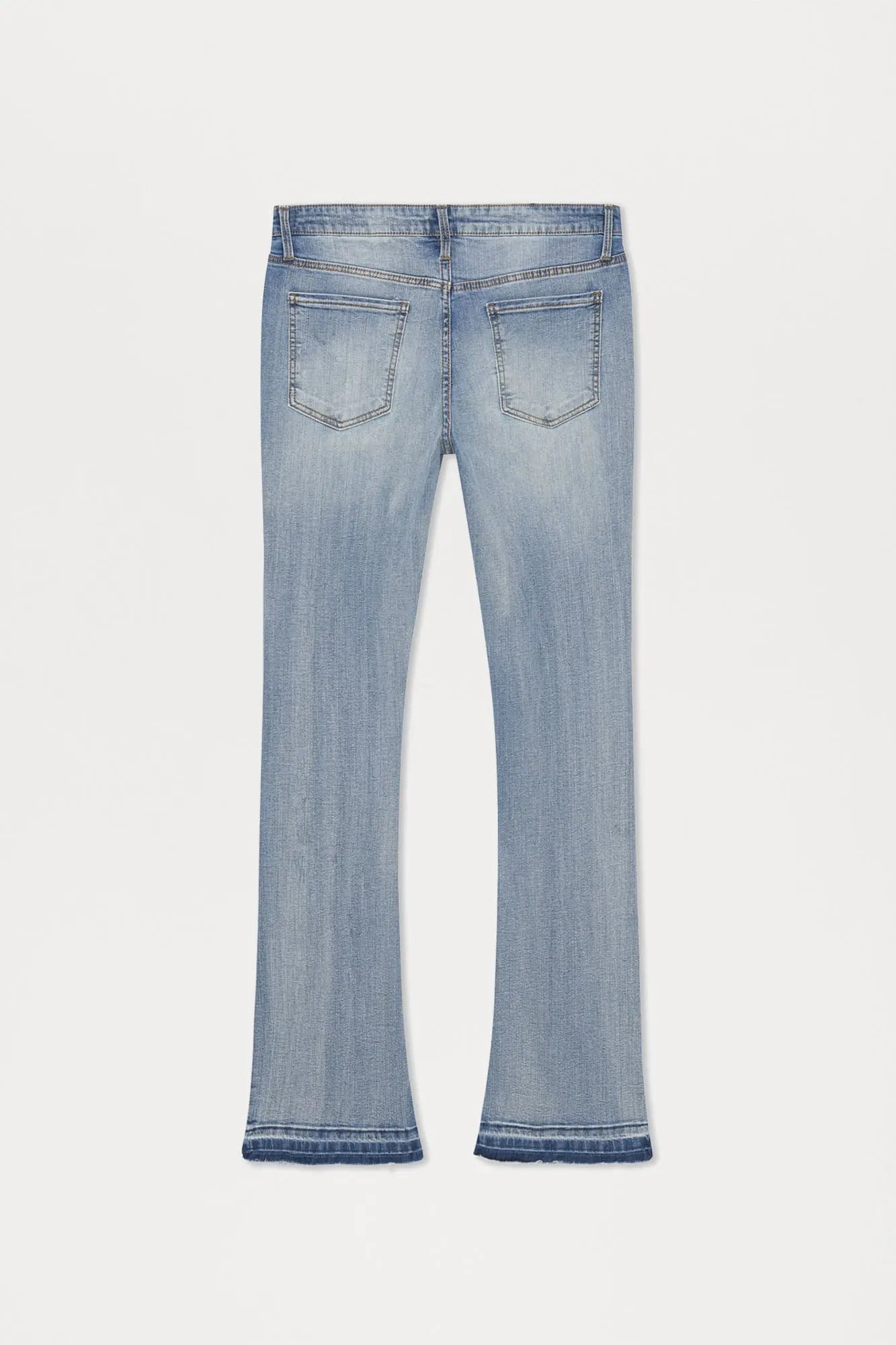 Through It Ripped Skinny Flared Jeans - Vintage Blue Wash Fashion Nova