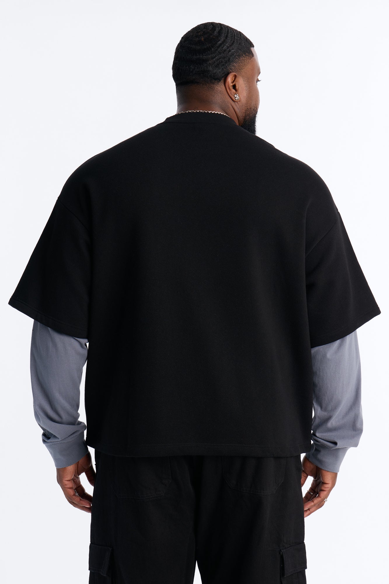 Backstreet Boys Larger Than Life Oversized Fleece Twofer - Black Wash Fashion Nova