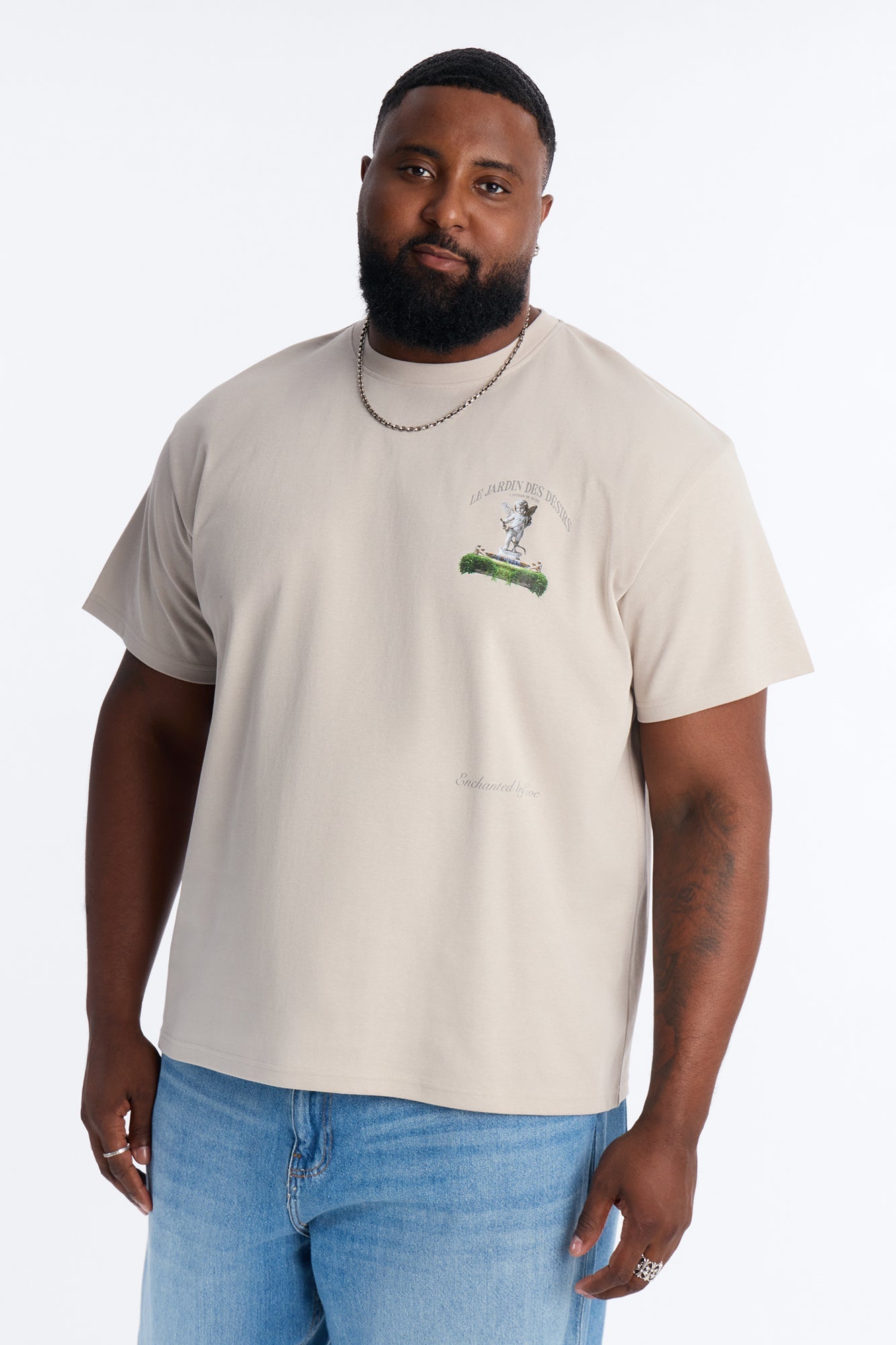 Le Jardin Des Desirs Short Sleeve Tee - Beige Fashion Nova