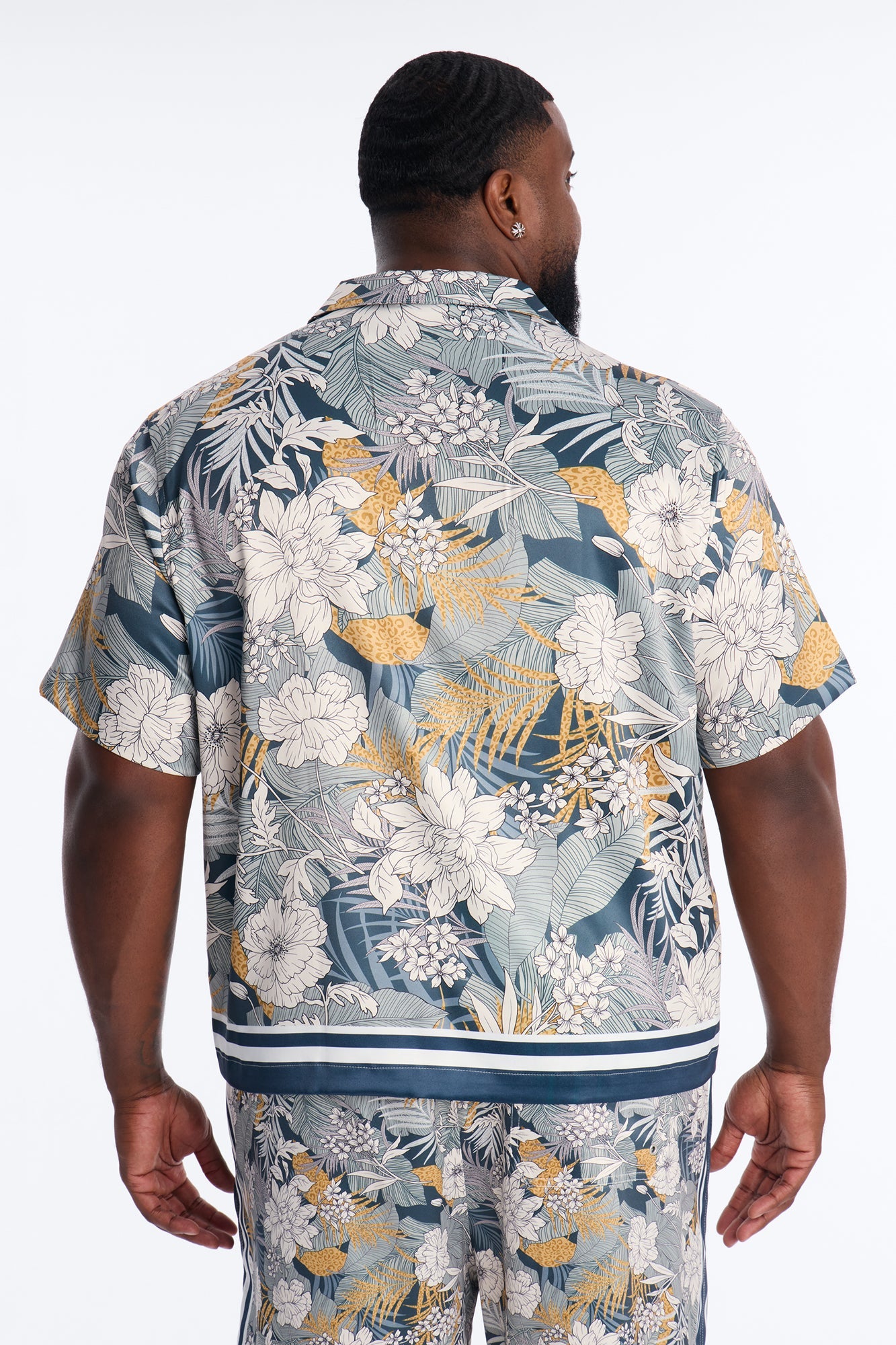 Relaxed Palm Vista Cuban Button Up Shirt - Blue Fashion Nova
