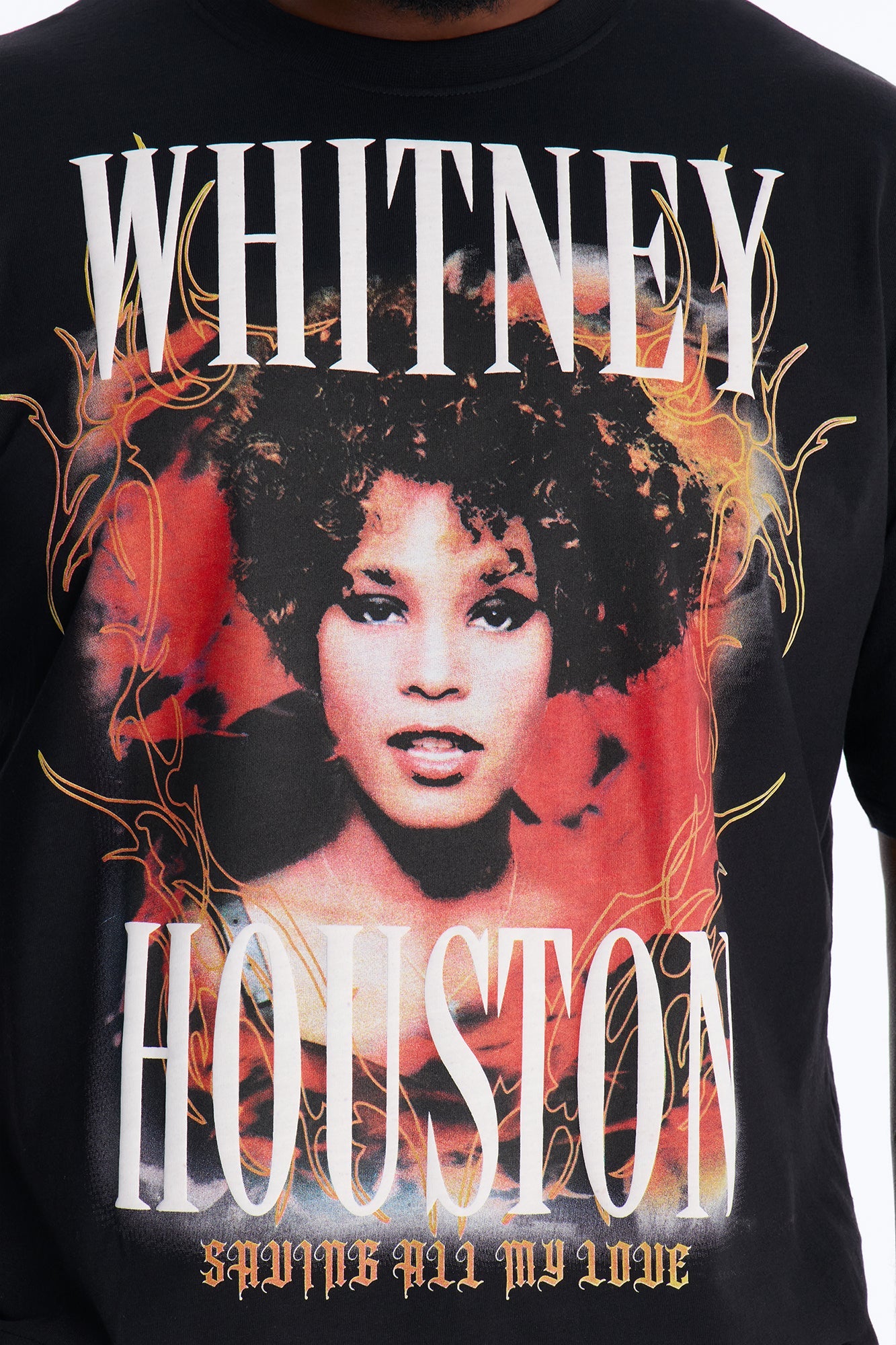 Whitney Houston Saving All My Love Short Sleeve Tee - Black Fashion Nova