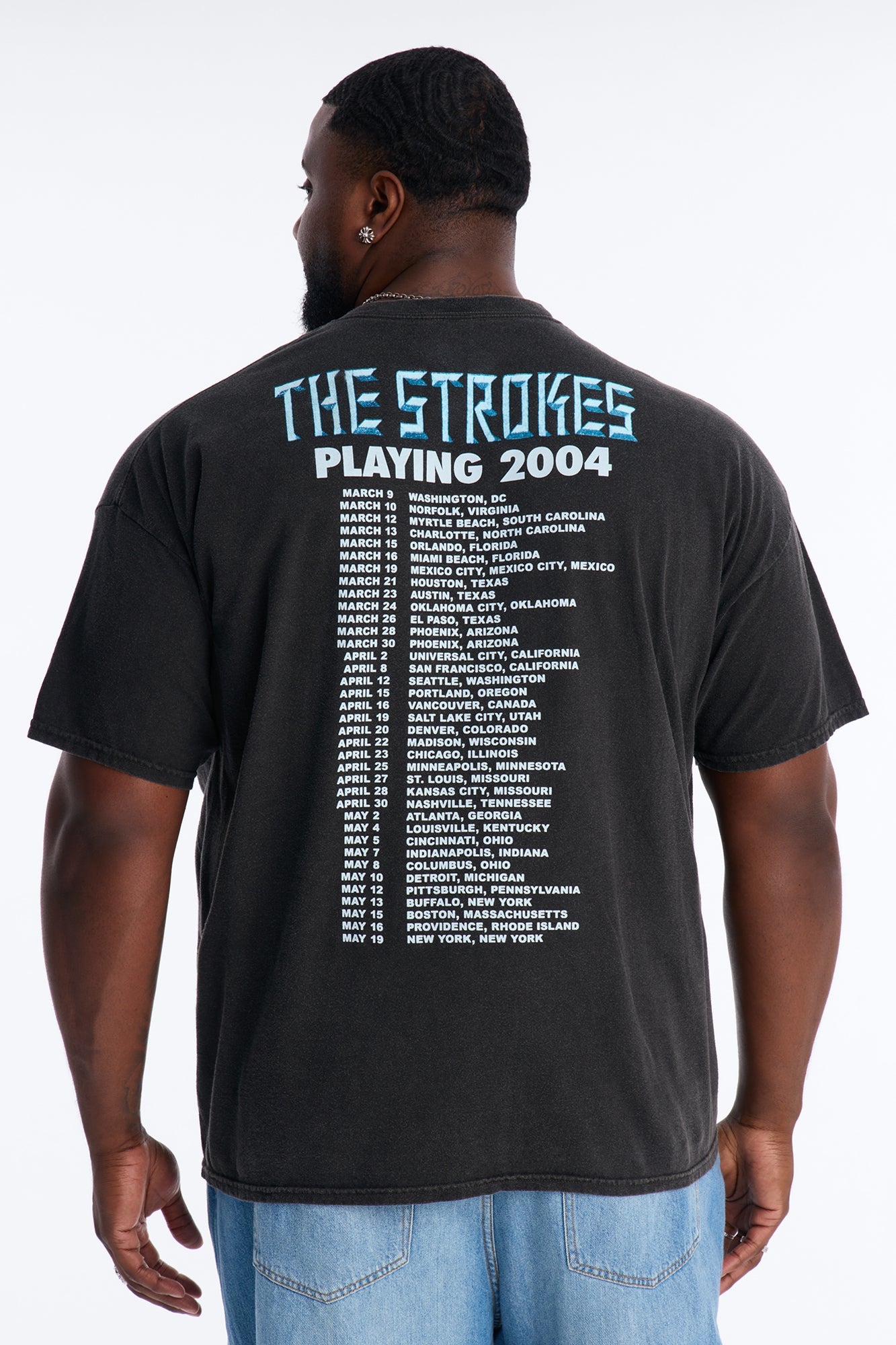 The Strokes Tour 2004 Short Sleeve Tee - Black Fashion Nova
