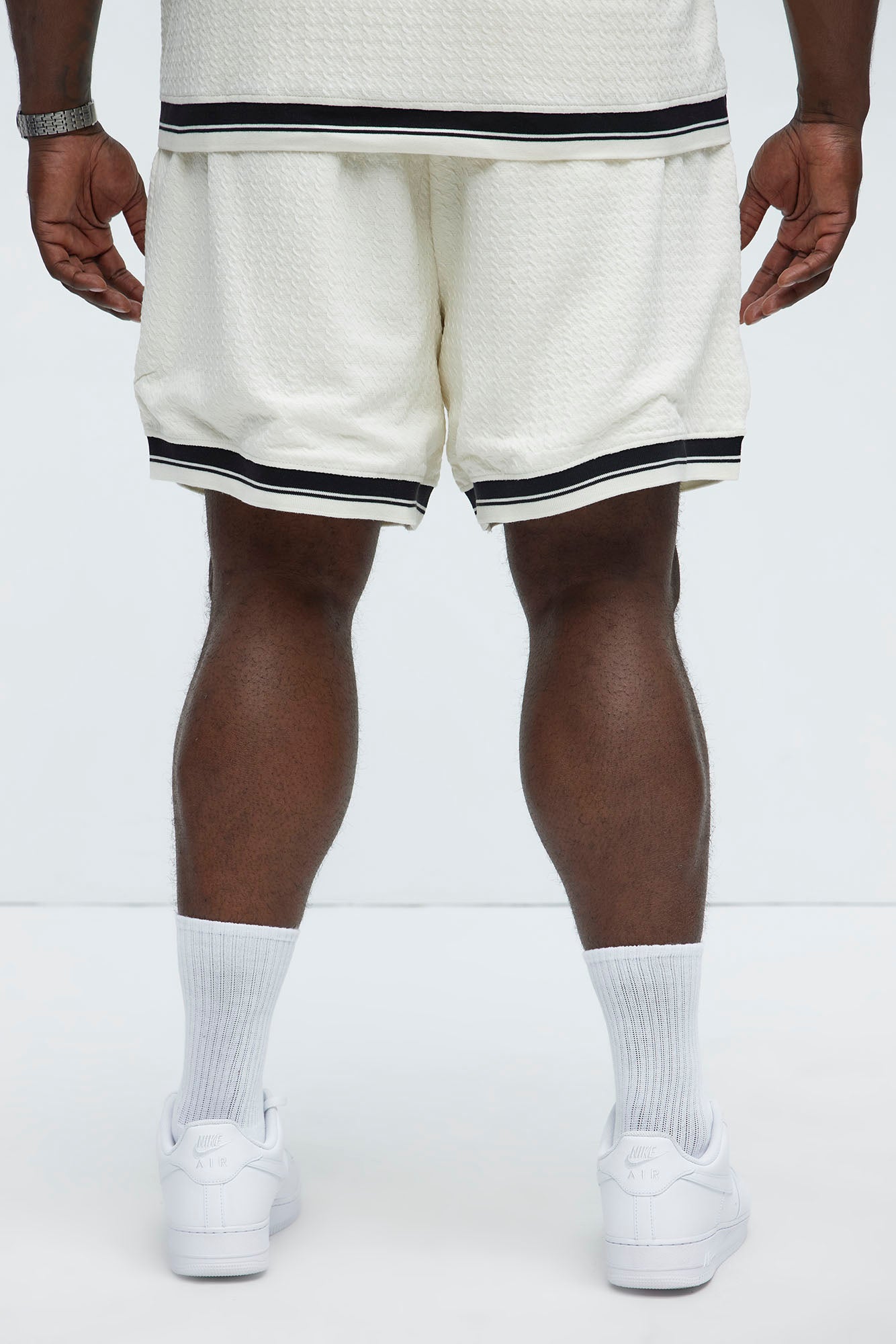 Princeton Textured Shorts - Cream Fashion Nova