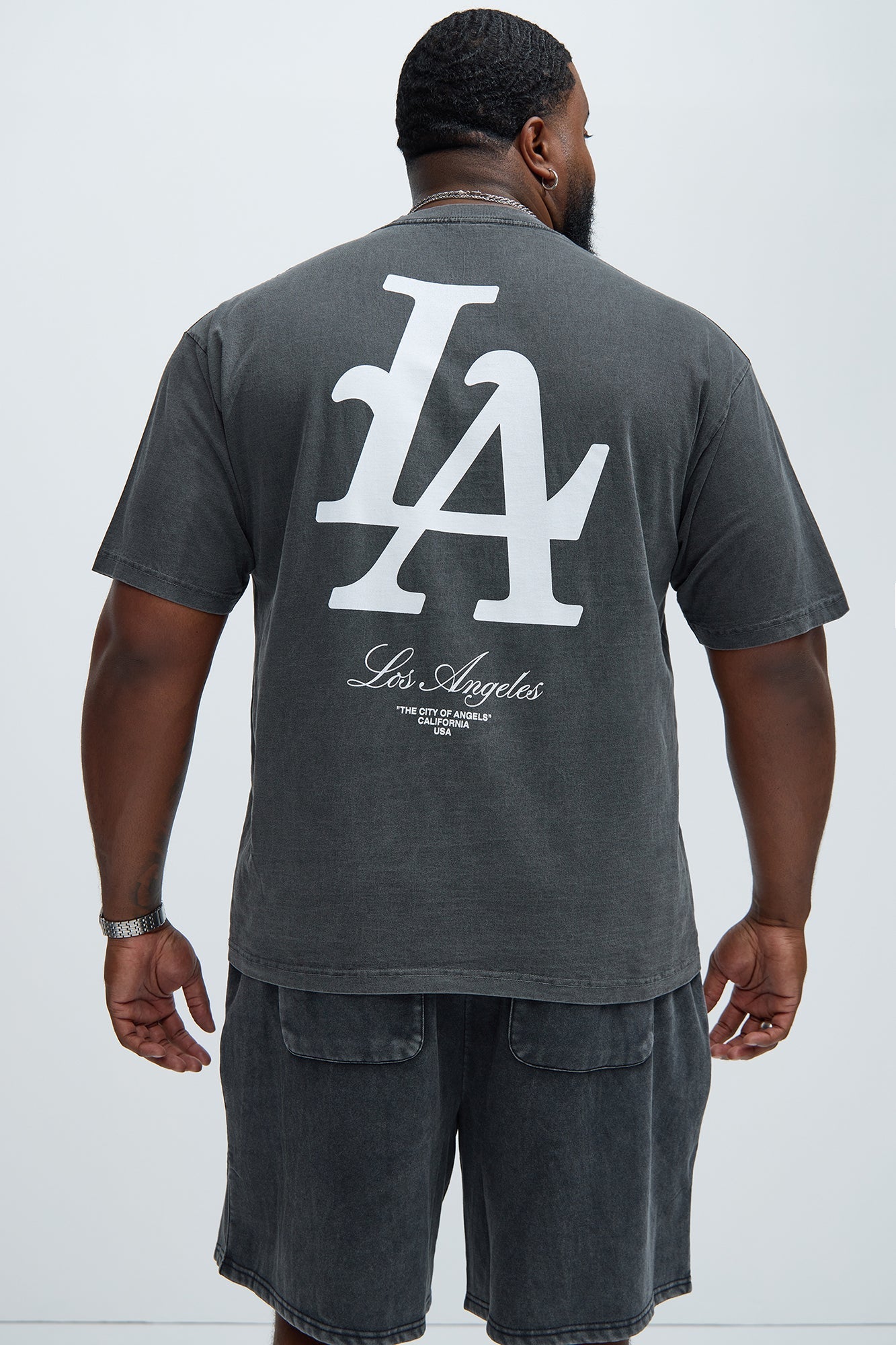 LA Stamp Short Sleeve Tee - Black Fashion Nova