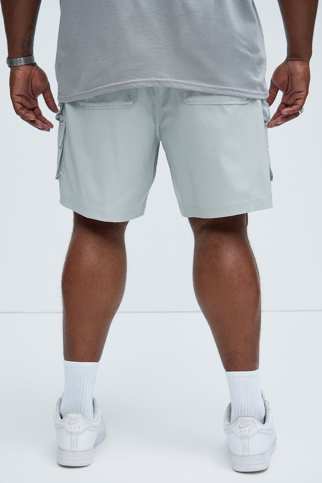 Catch Up Nylon Cargo Shorts - Grey Fashion Nova