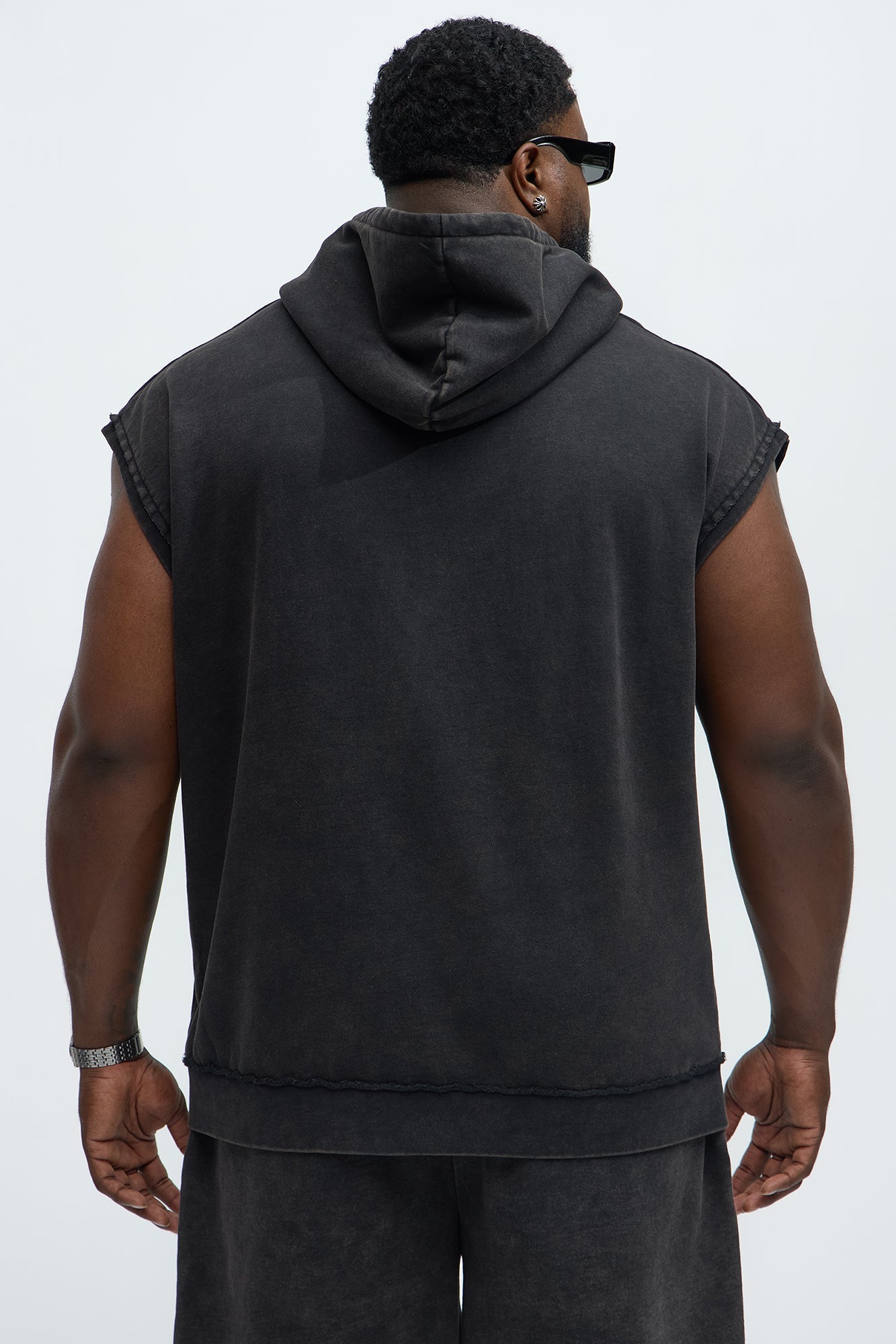 Utah Sleeveless Hoodie - Black Fashion Nova