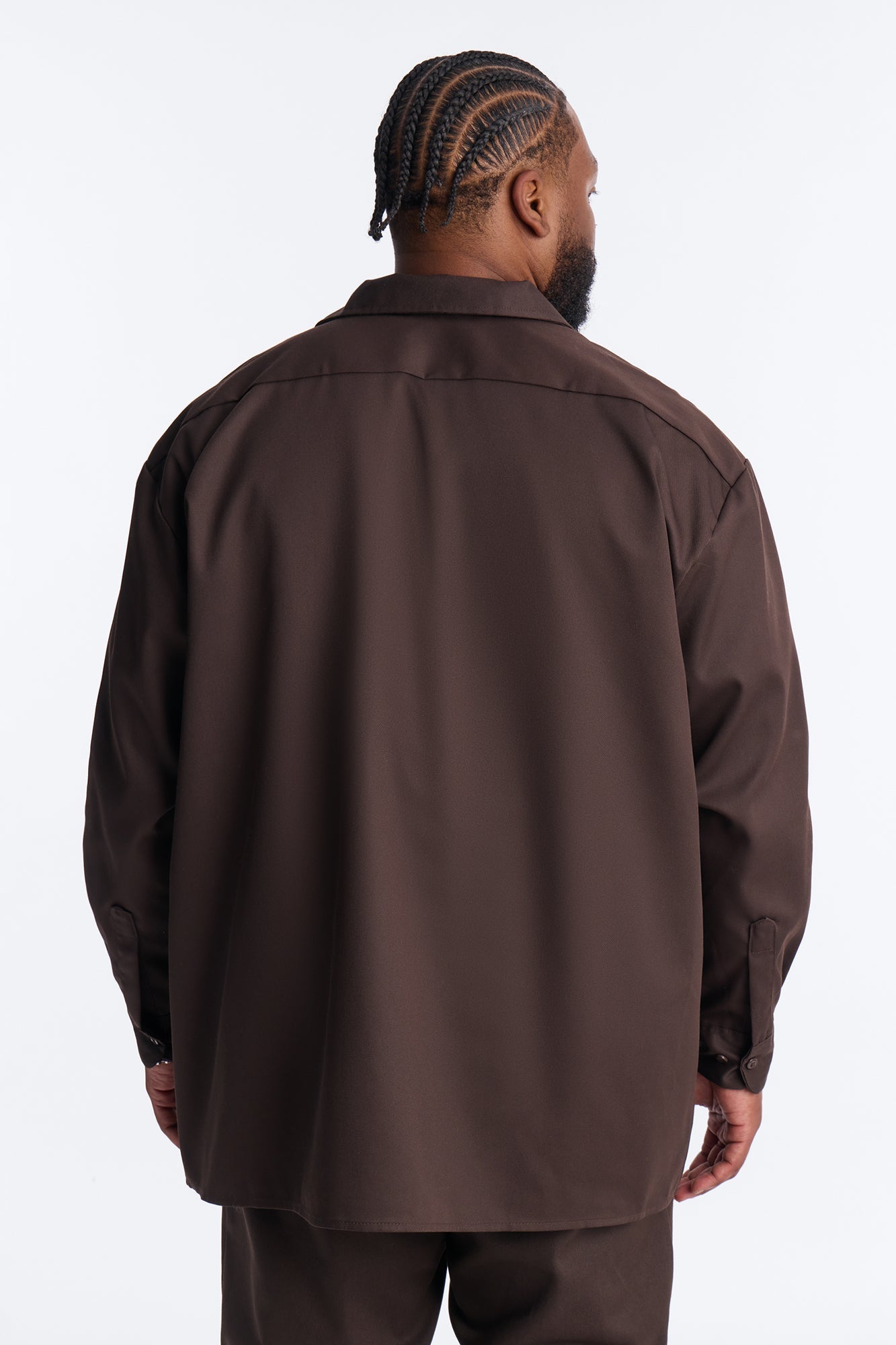 Dickies Twill Long Sleeve Work Shirt - Dark Brown Fashion Nova