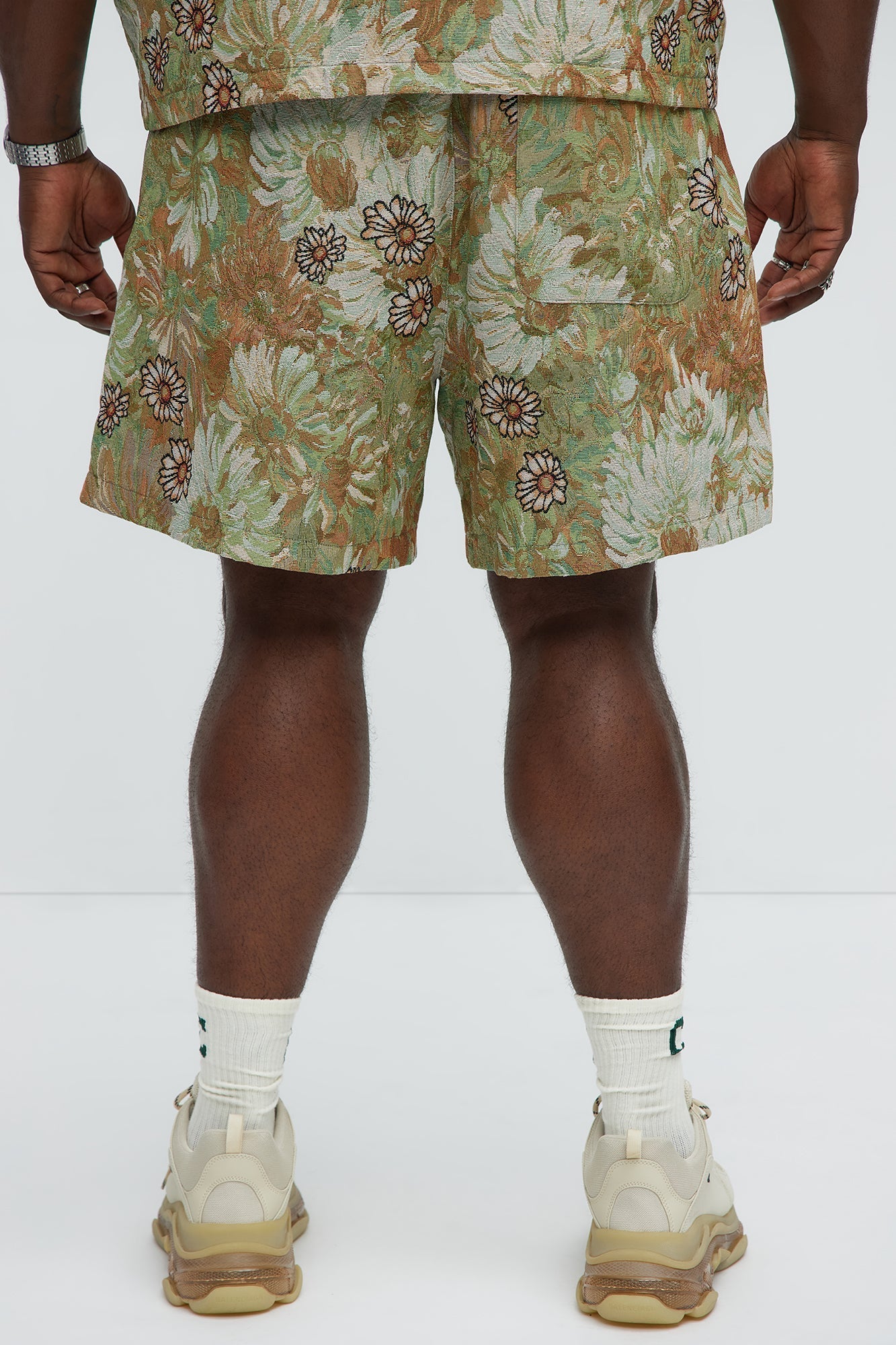 Judas Tapestry Shorts - Green/combo Fashion Nova