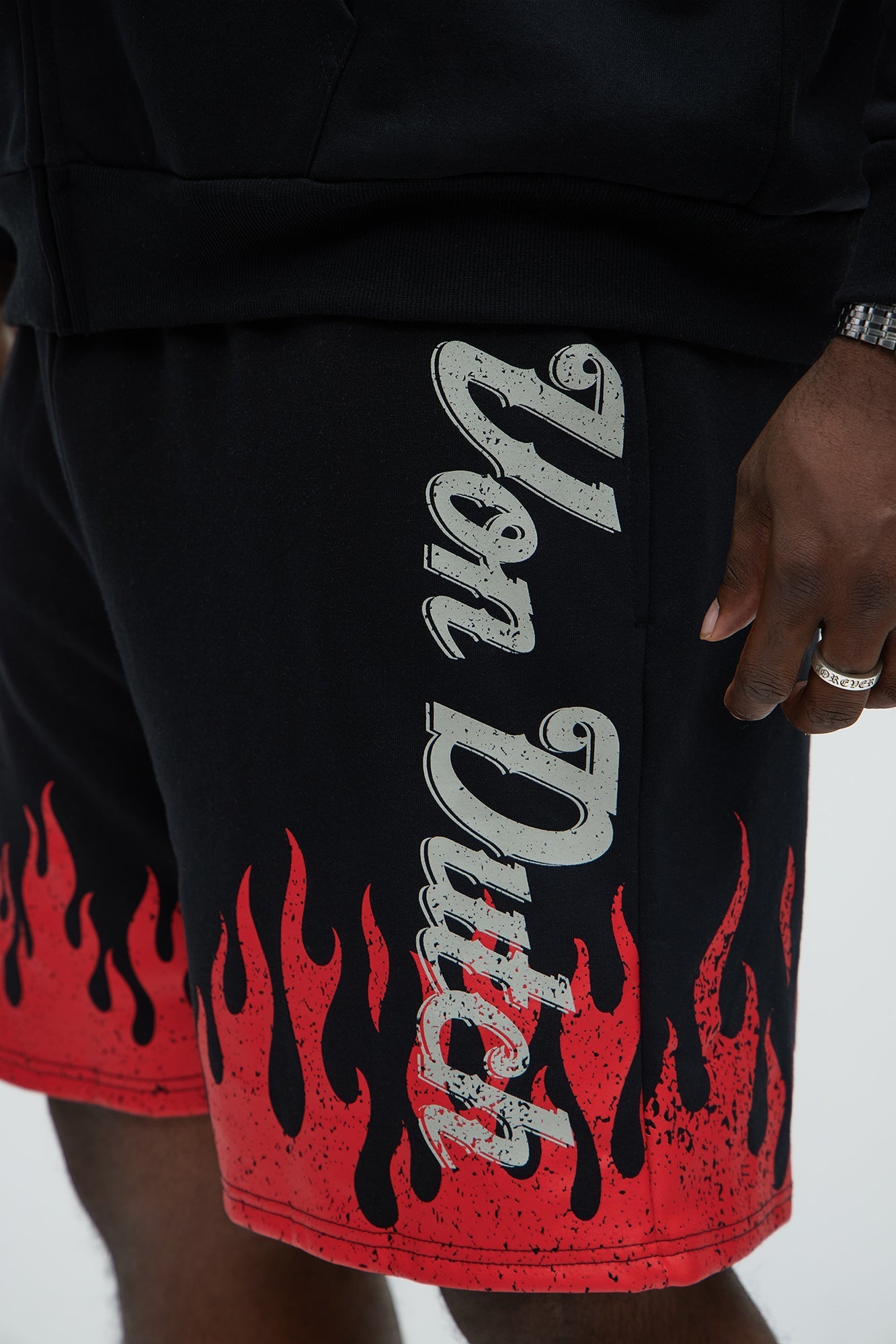 Von Dutch Fire Sweatshorts - Black Fashion Nova