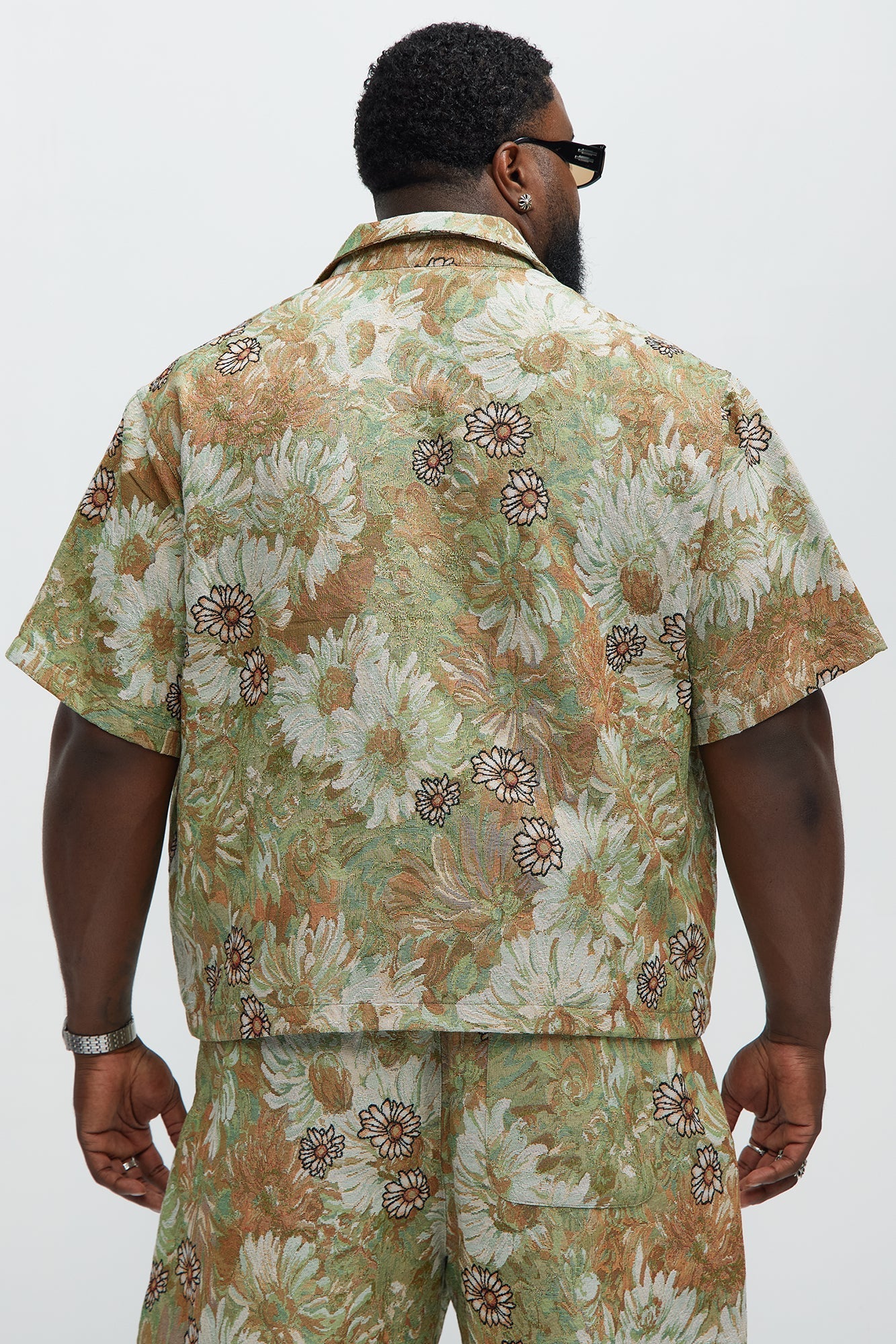 Judas Tapestry Cuban Collar Shirt - Green/combo Fashion Nova