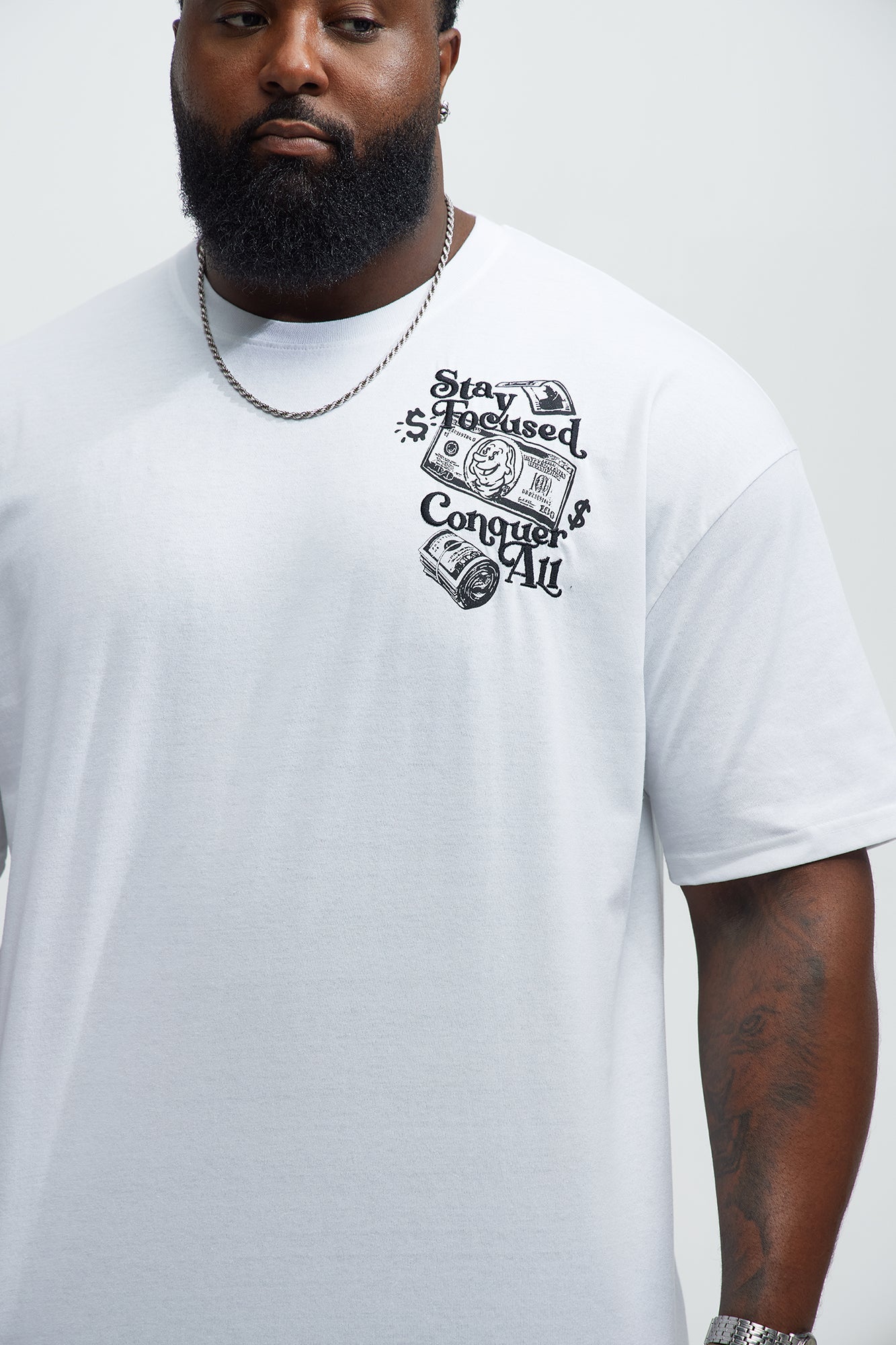 Small Circles Big Checks Short Sleeve Tee - White Fashion Nova