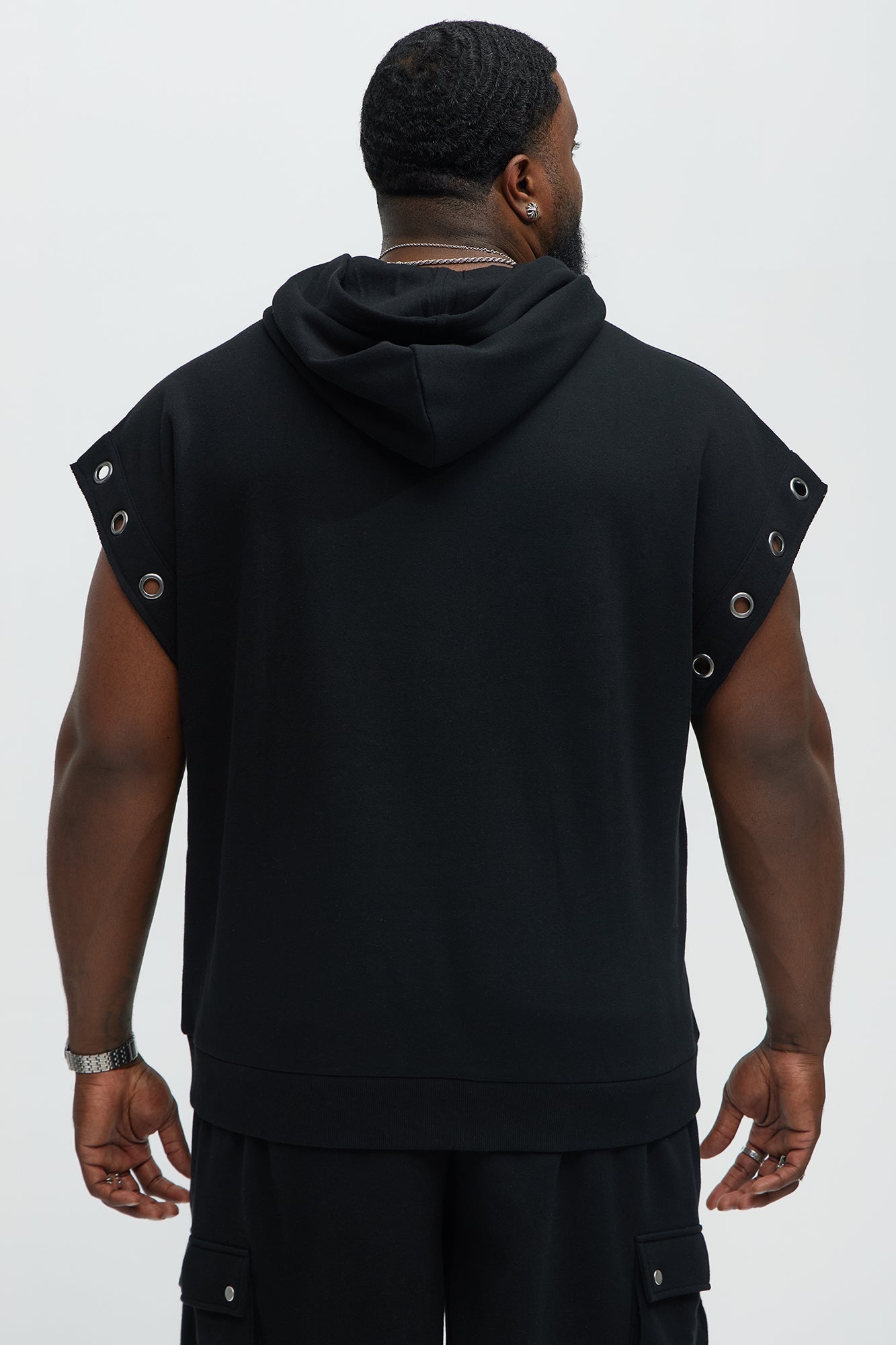 Tyson Ring Sleeveless Hoodie - Black Fashion Nova