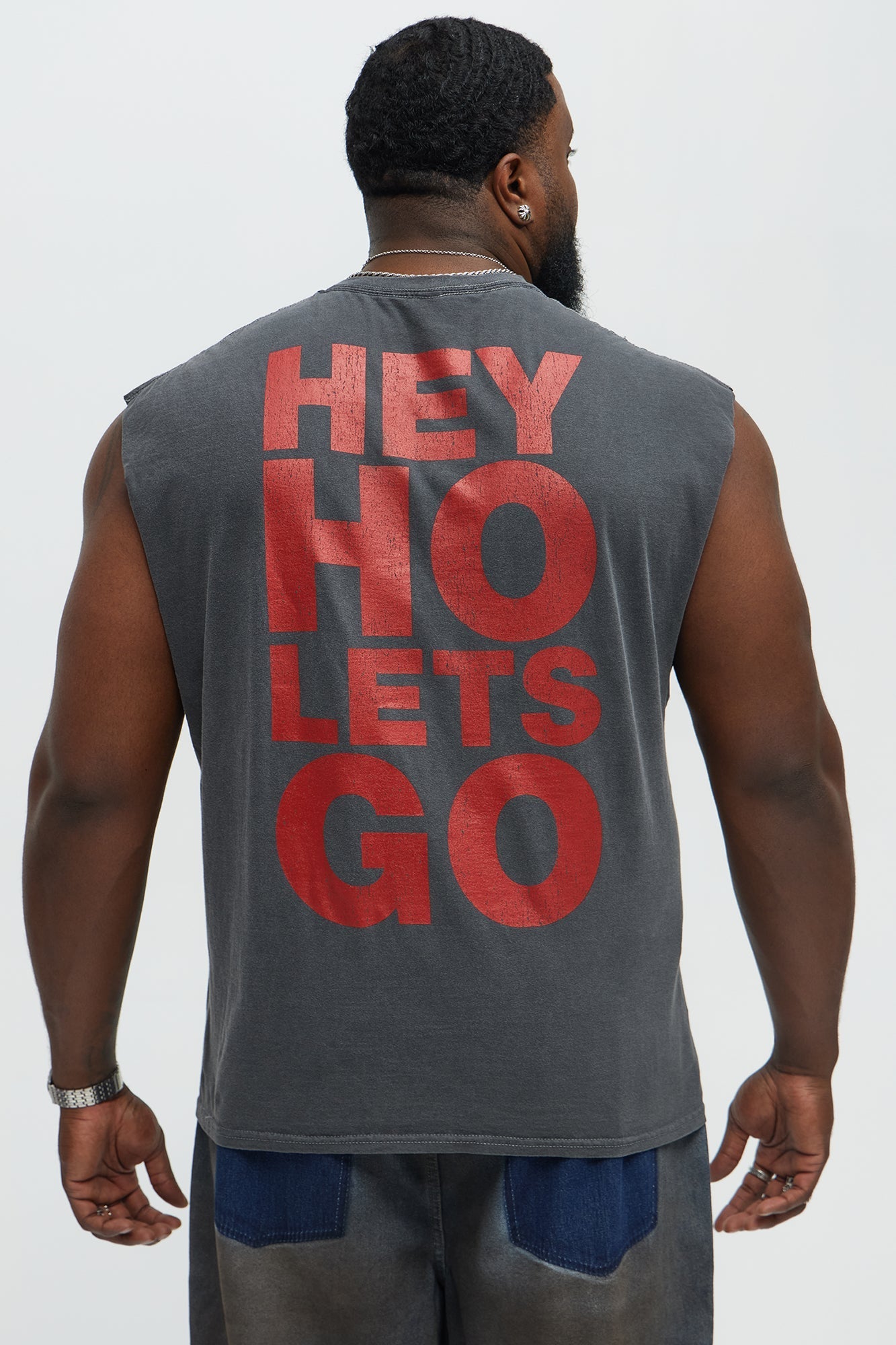 Hey Ho Ramones Muscle Tank - Black Fashion Nova