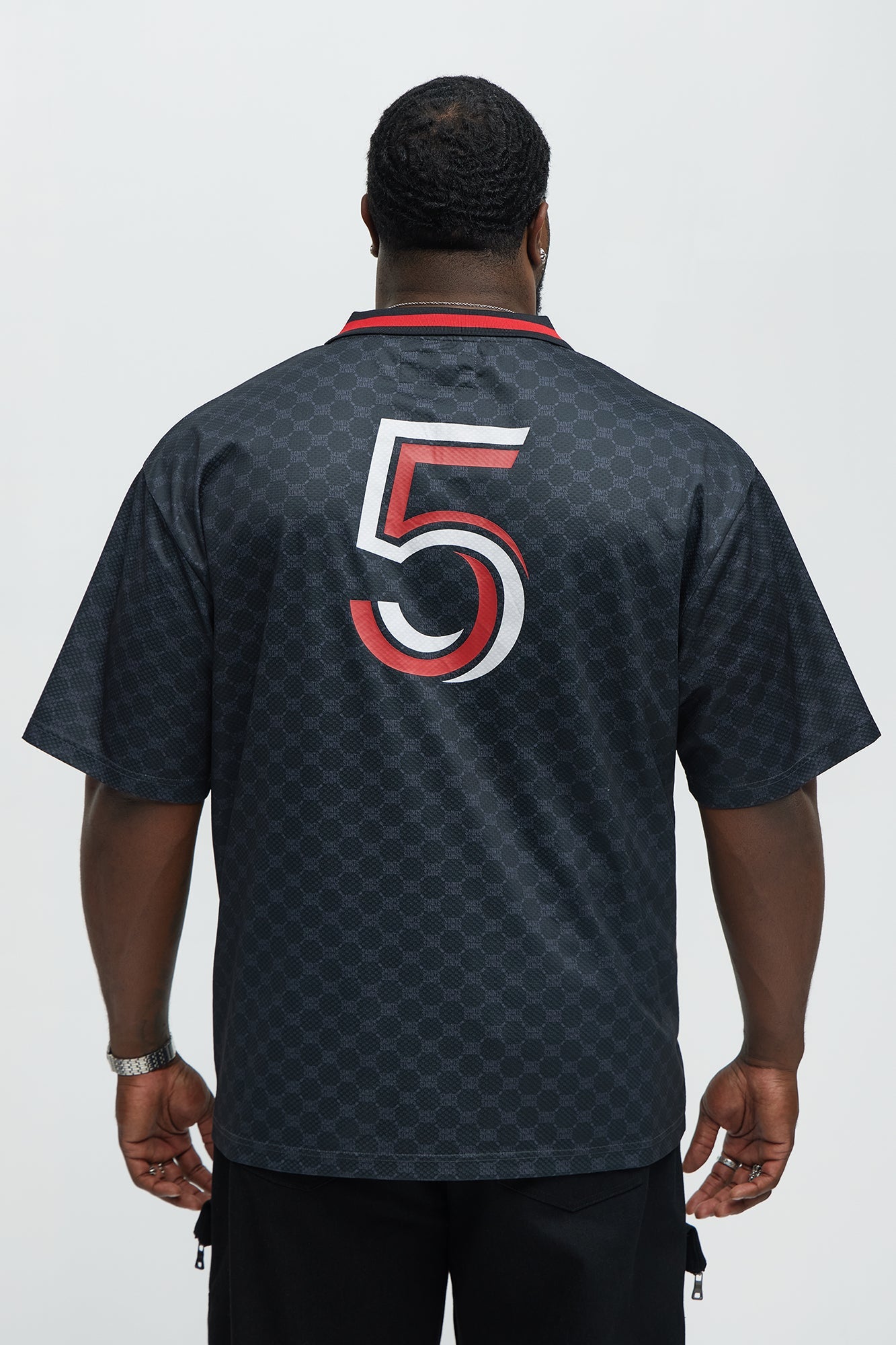 Saints Johnny Collar Soccer Jersey - Black Fashion Nova