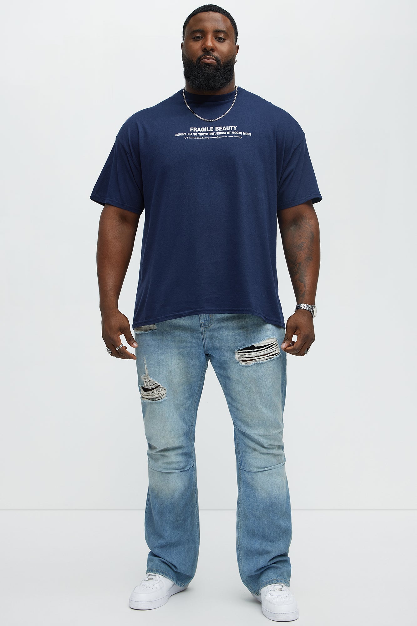 Fragile Beauty Short Sleeve Tee - Navy Fashion Nova
