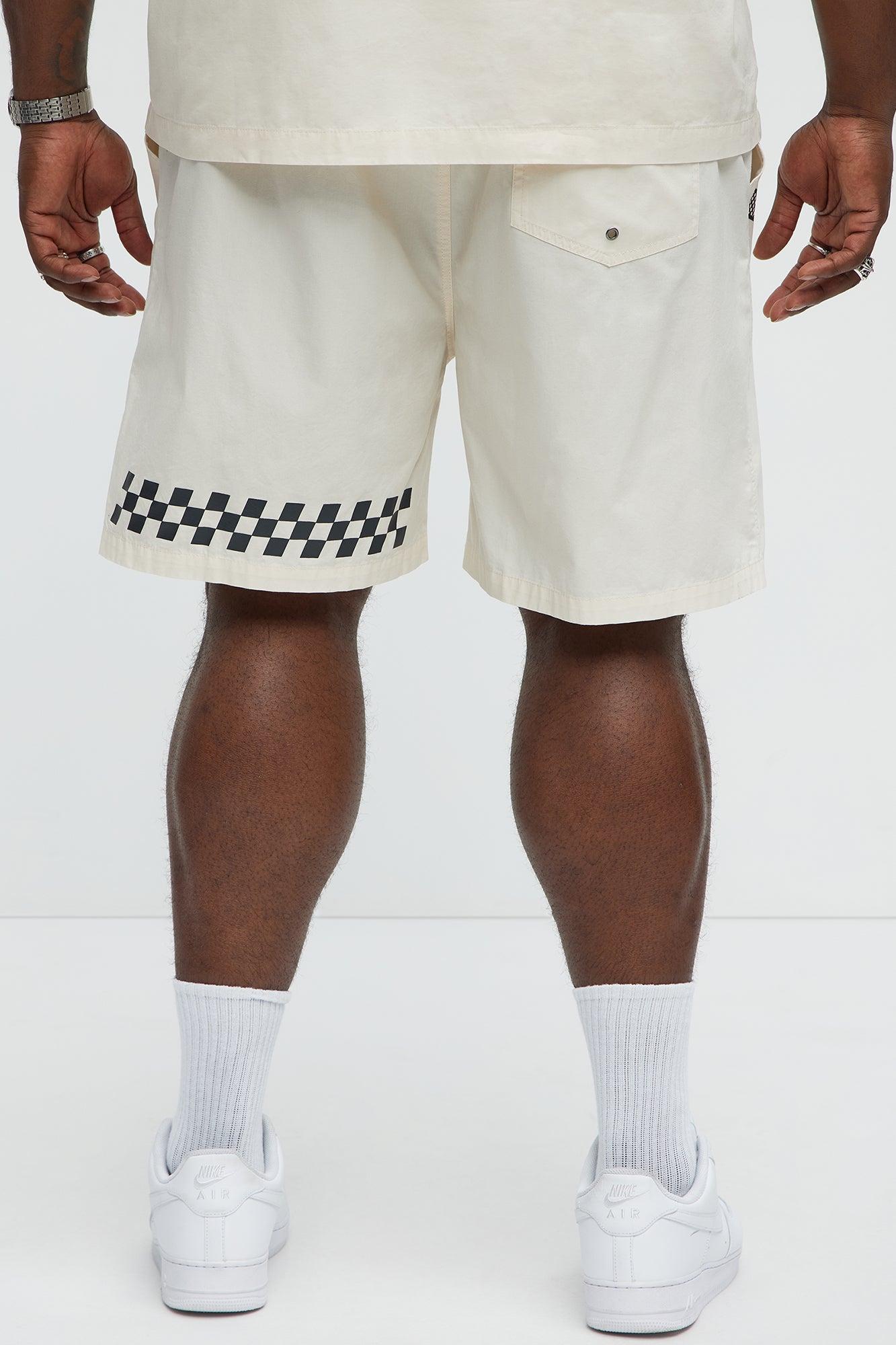 Racing Club Relaxed Drawstring Shorts - Cream Fashion Nova