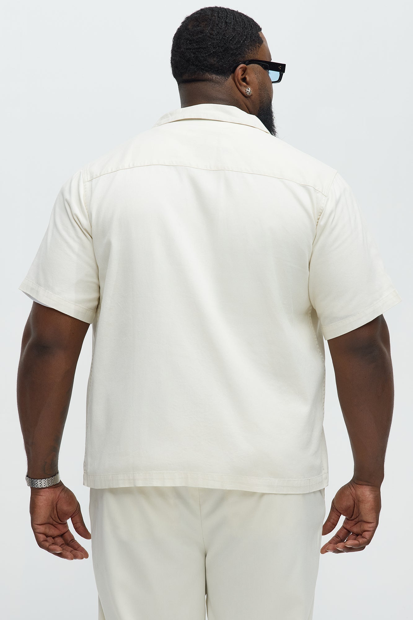 Embrace The Wild Cotton Blend Short Sleeve Button Up Shirt - White Fashion Nova