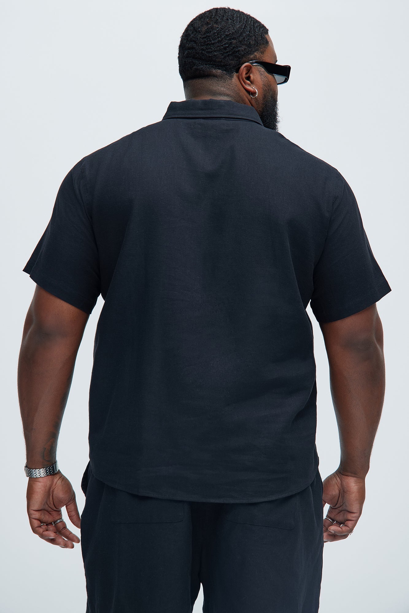 Bahamas Linen Classic Button Up Shirt - Black Fashion Nova