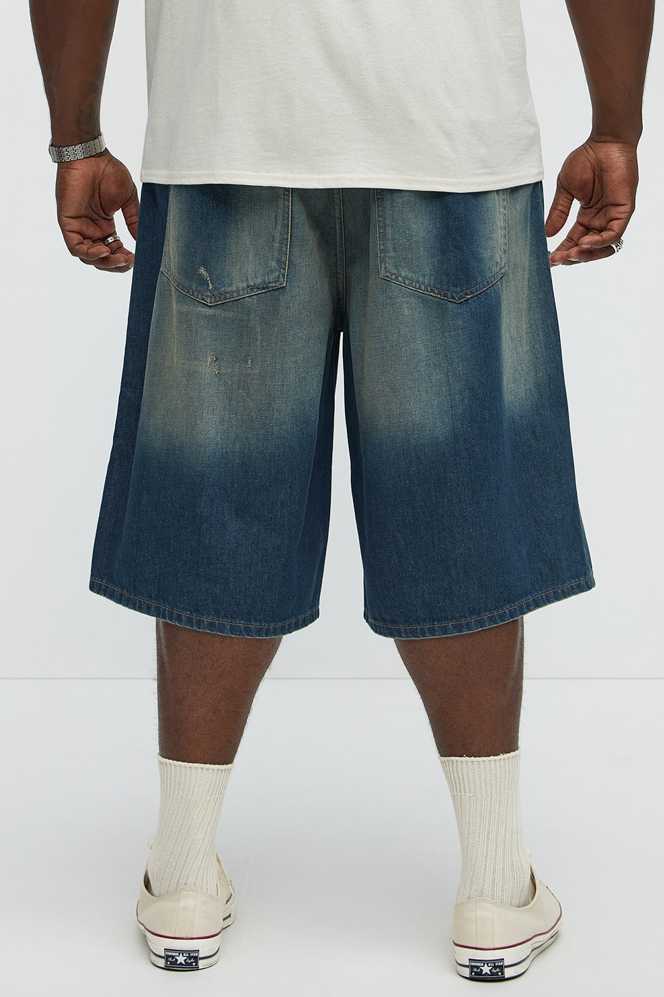 Don't Hate Baggy Relaxed Denim Shorts - Dark Wash Fashion Nova