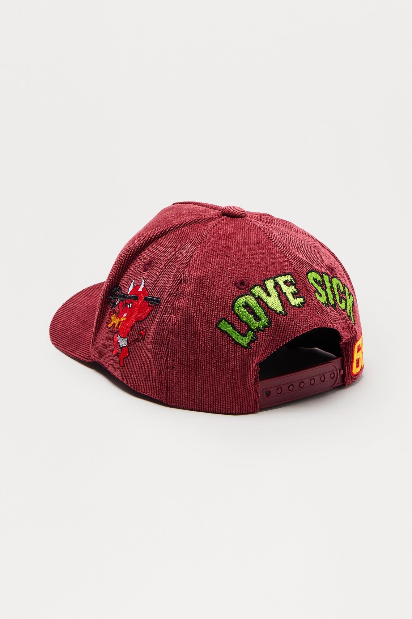 Love Sight Corduroy Snapback Hat - Burgundy Fashion Nova