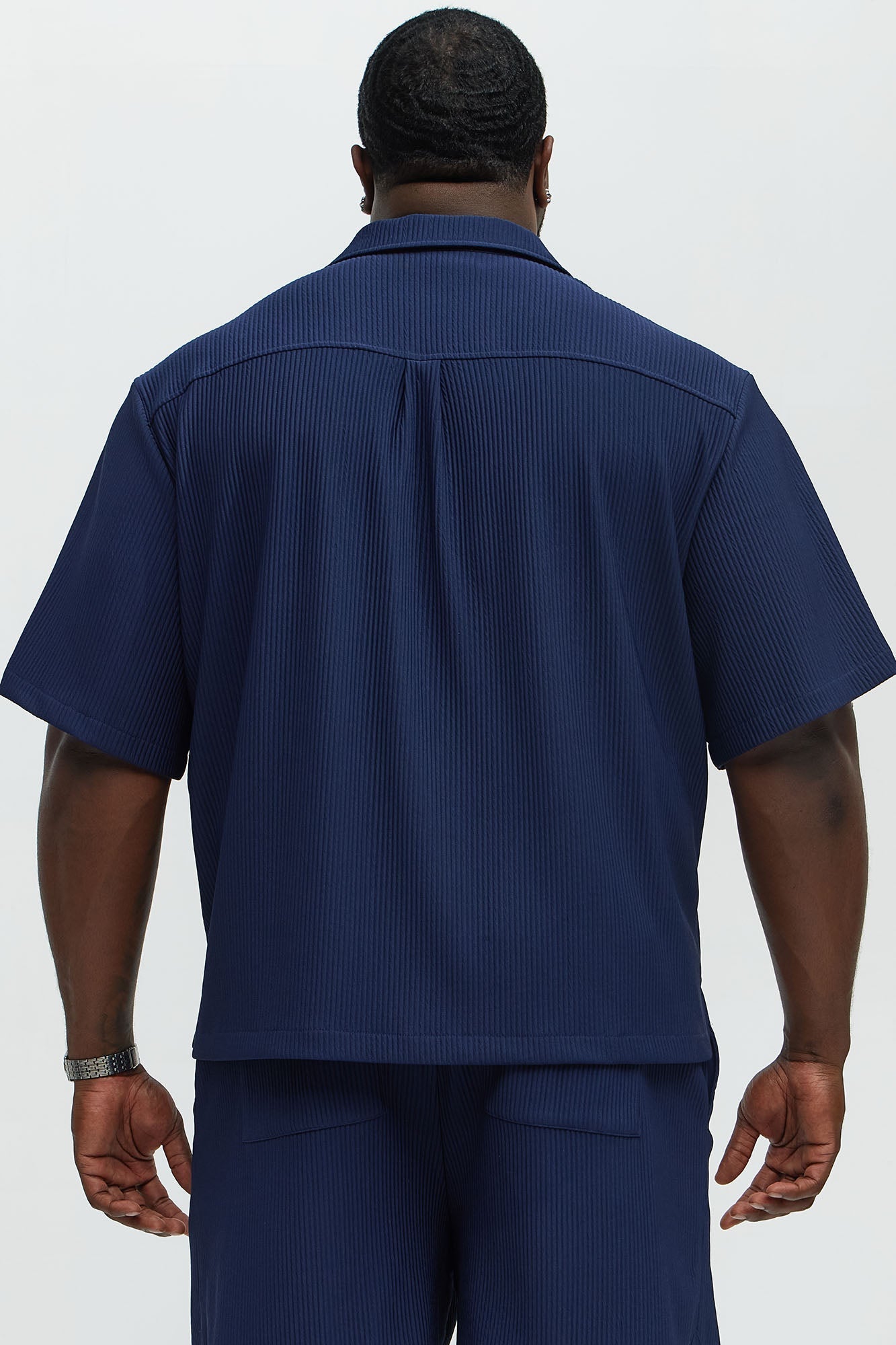 Show Up Short Sleeve Cuban Shirt - Navy Fashion Nova