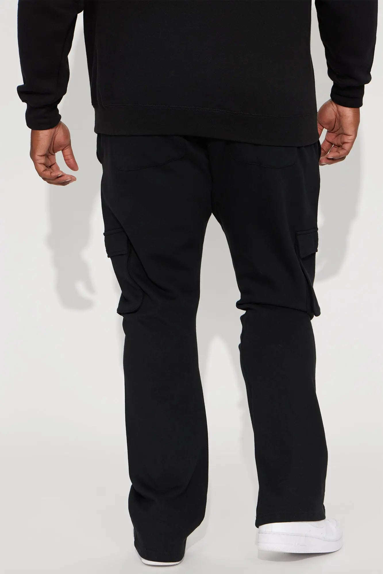 Tyson Cargo Skinny Flared Sweatpant - Black Fashion Nova