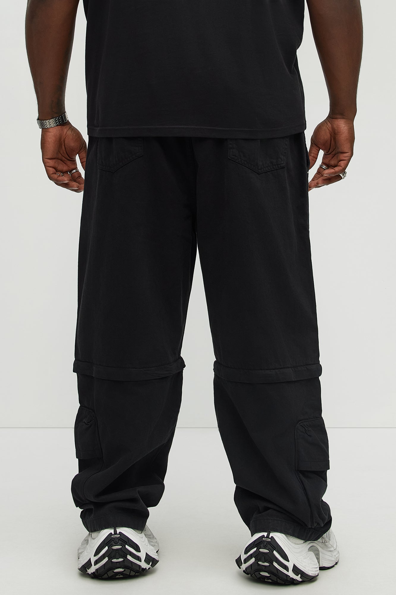 Maybe Next Time Zip Off Baggy Cargo Pants - Black Fashion Nova