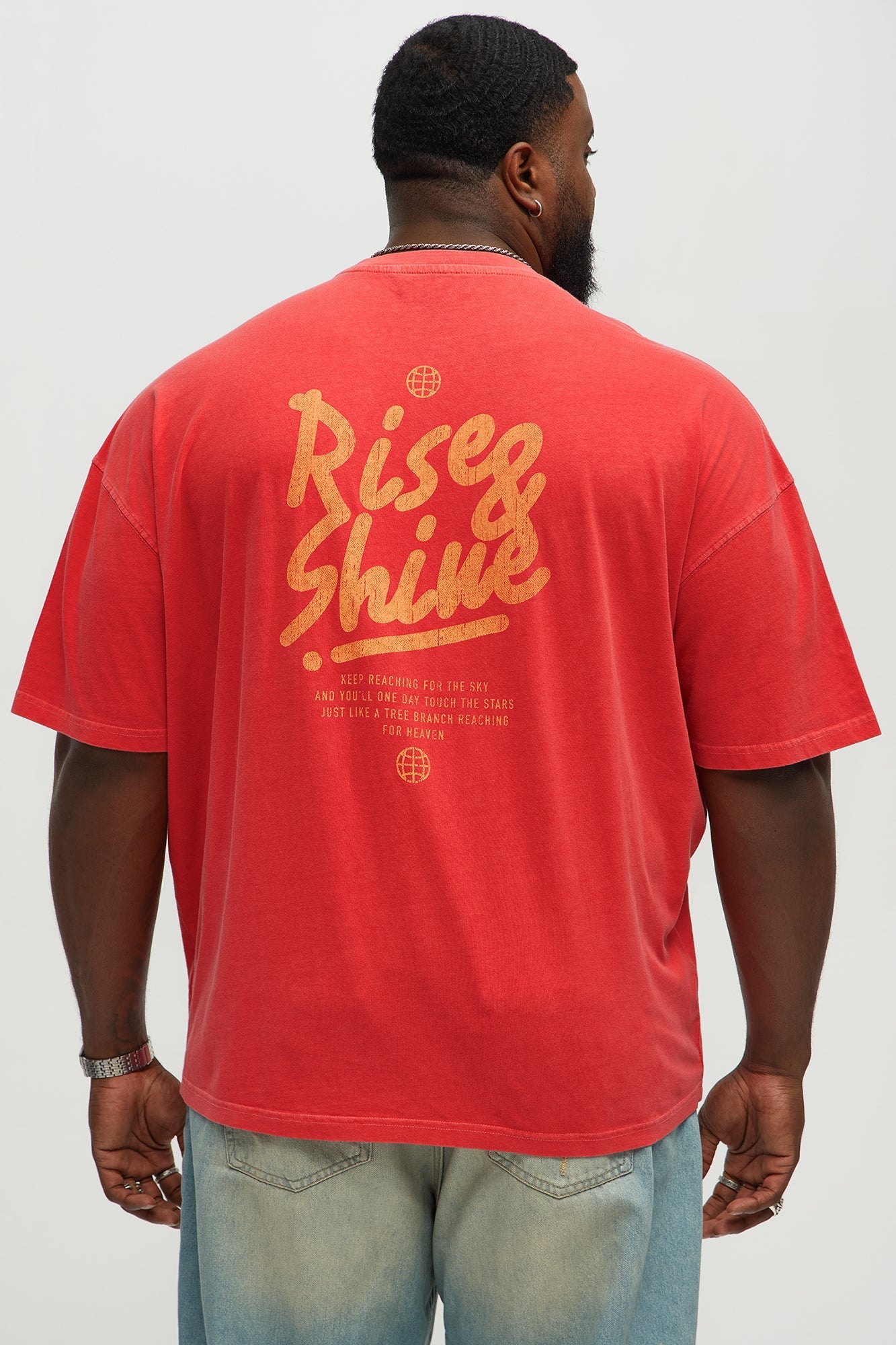 Reach For The Sky Oversized Short Sleeve Tee - Coral Fashion Nova