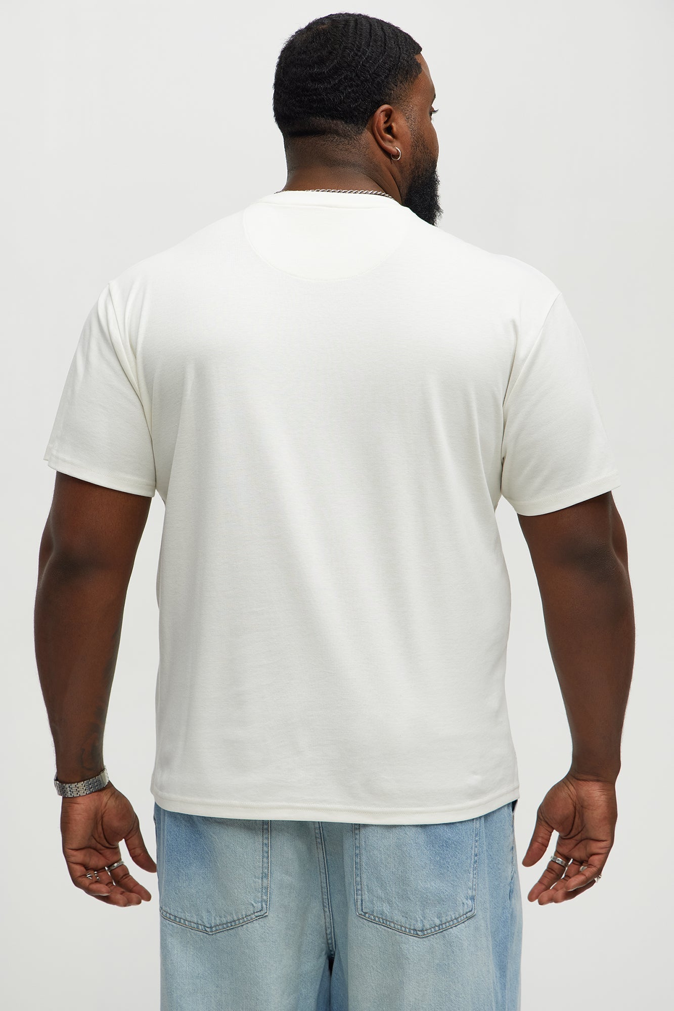 Textured Geometric Short Sleeve Tee - Off White Fashion Nova