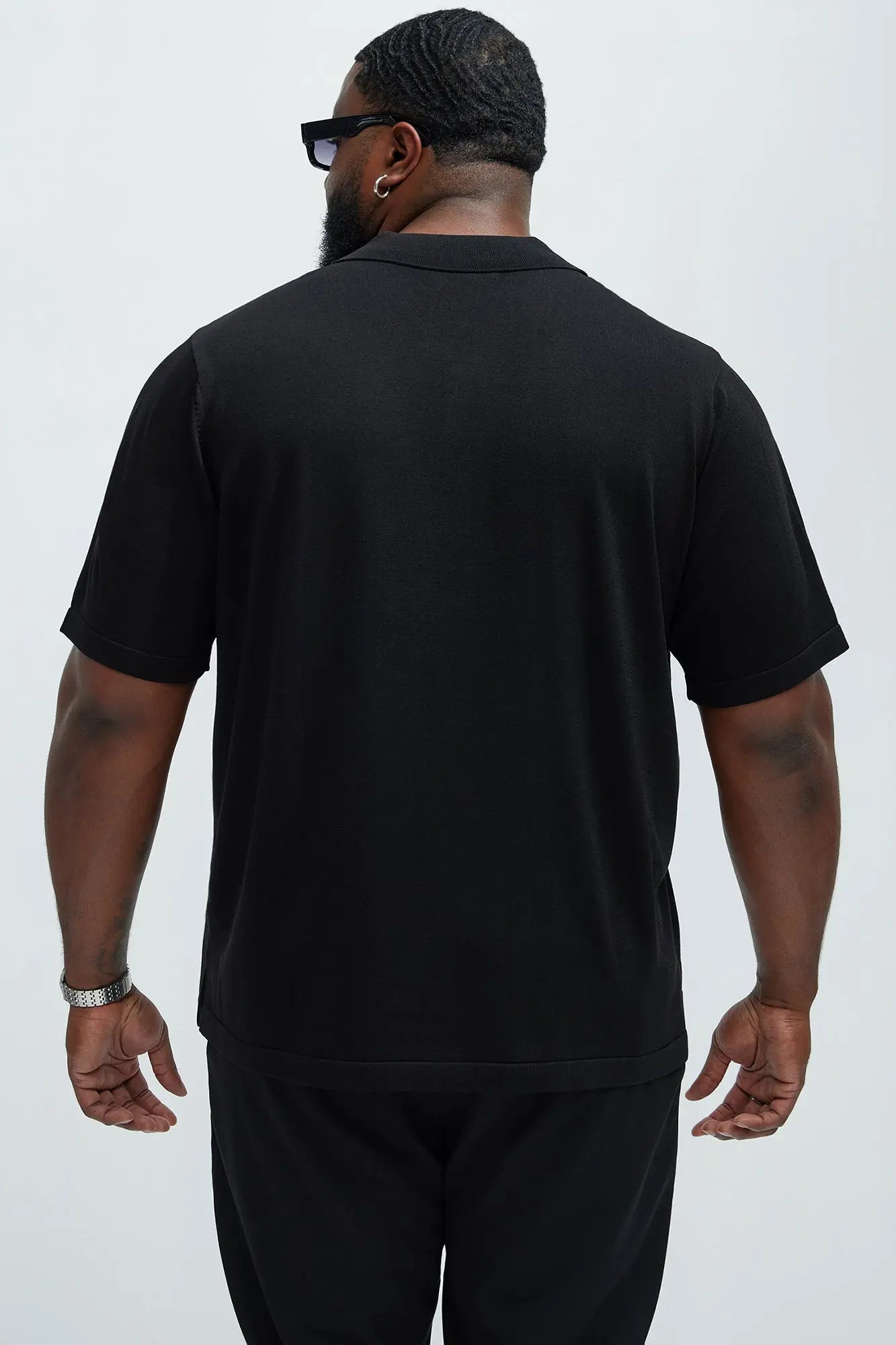Baker Resort Knit Shirt - Black Fashion Nova