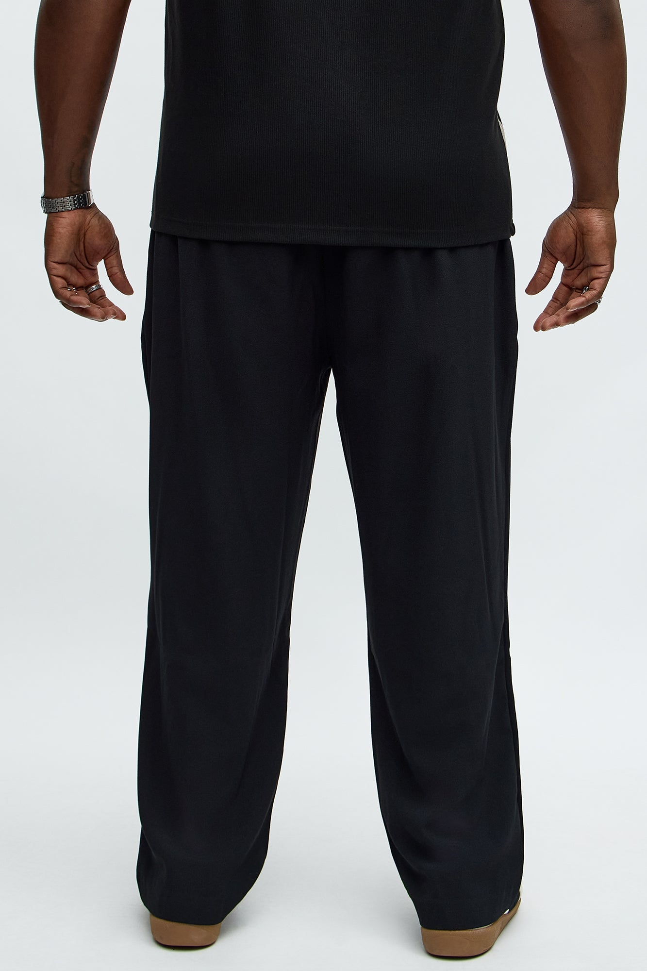 Golden Hour Straight Double Pleated Trouser - Black Fashion Nova