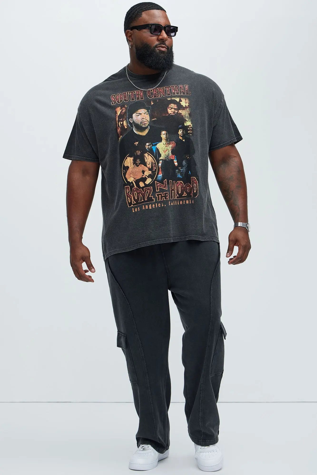 Boyz N The Hood South Central LA Oversized Short Sleeve Tee - Black Fashion Nova