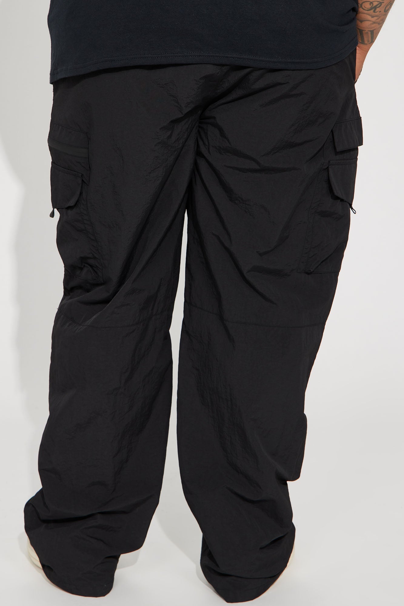 Echo Nylon Straight Cargo Pants - Black Fashion Nova