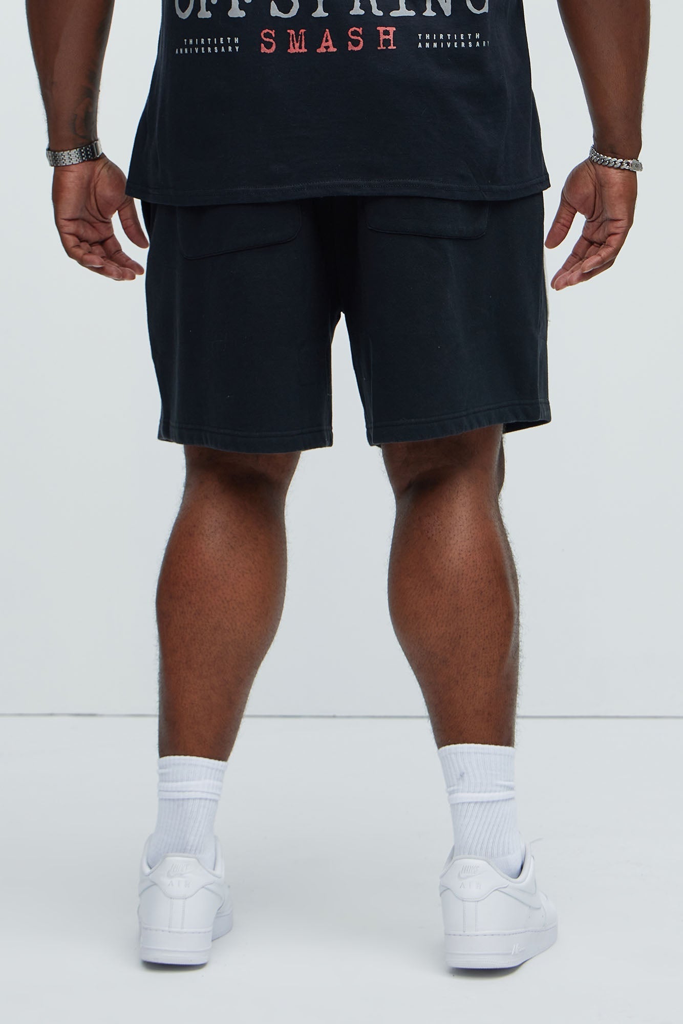 Flame Patch Tyson Relaxed Sweatshorts - Black Fashion Nova