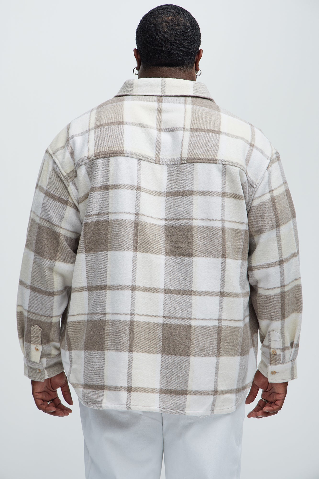 Wanted Plaid Shacket - Cream Fashion Nova
