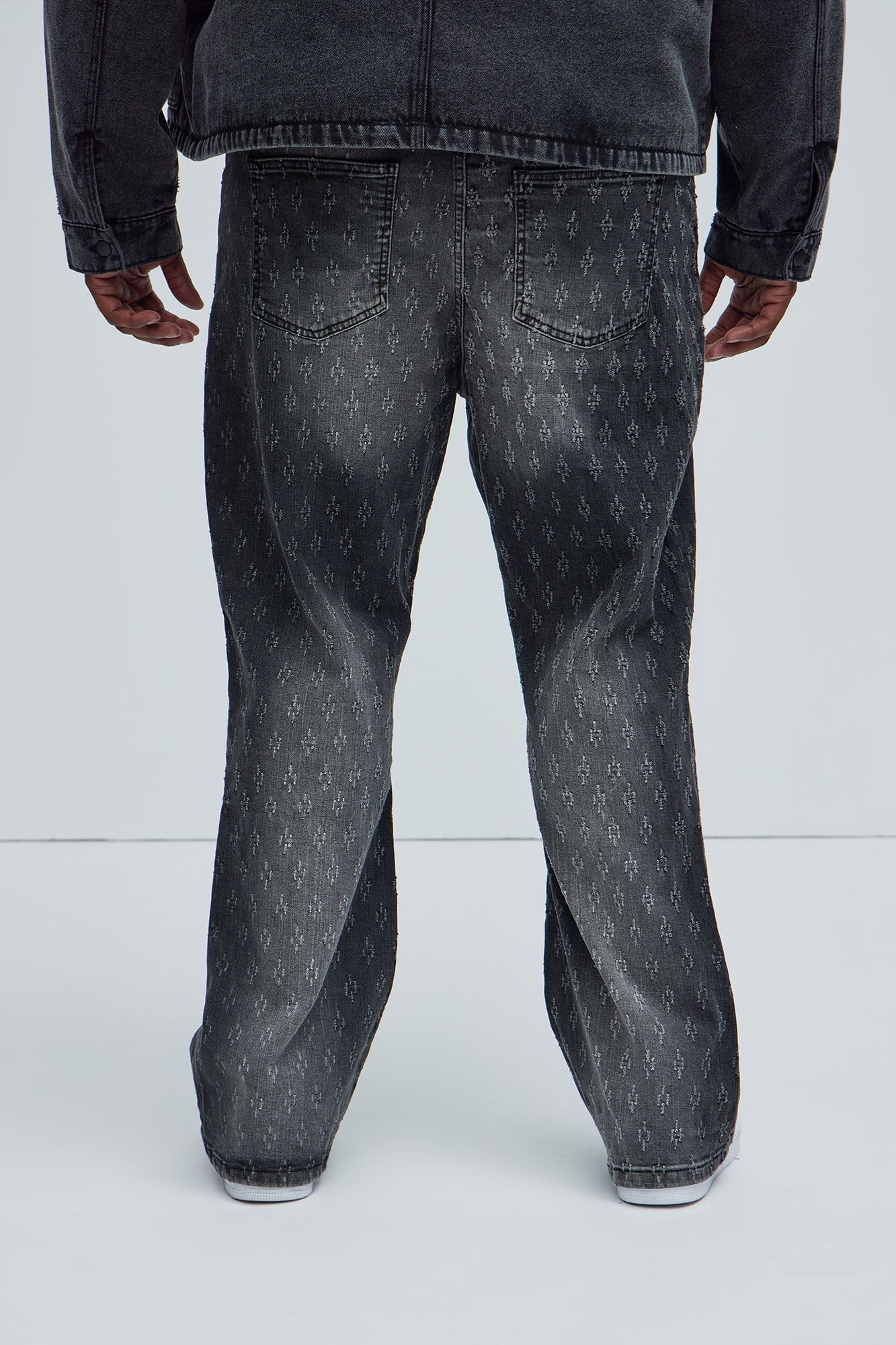 Drilled Slim Stacked Flare Jeans - Black Wash Fashion Nova