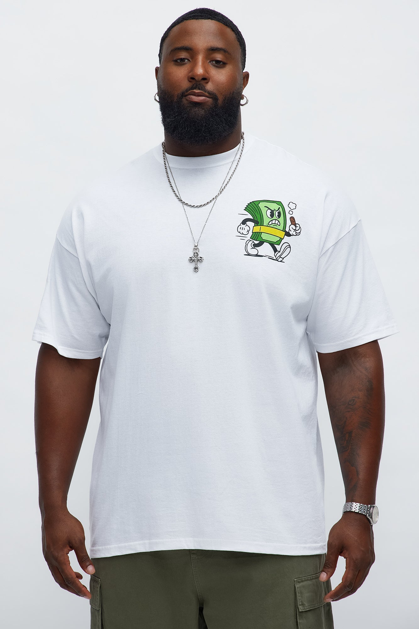 Always Chase The Money Short Sleeve Tee - White Fashion Nova
